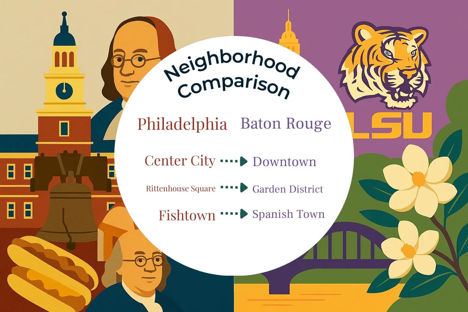 Philadelphia vs Baton Rouge Neighborhood Comparison