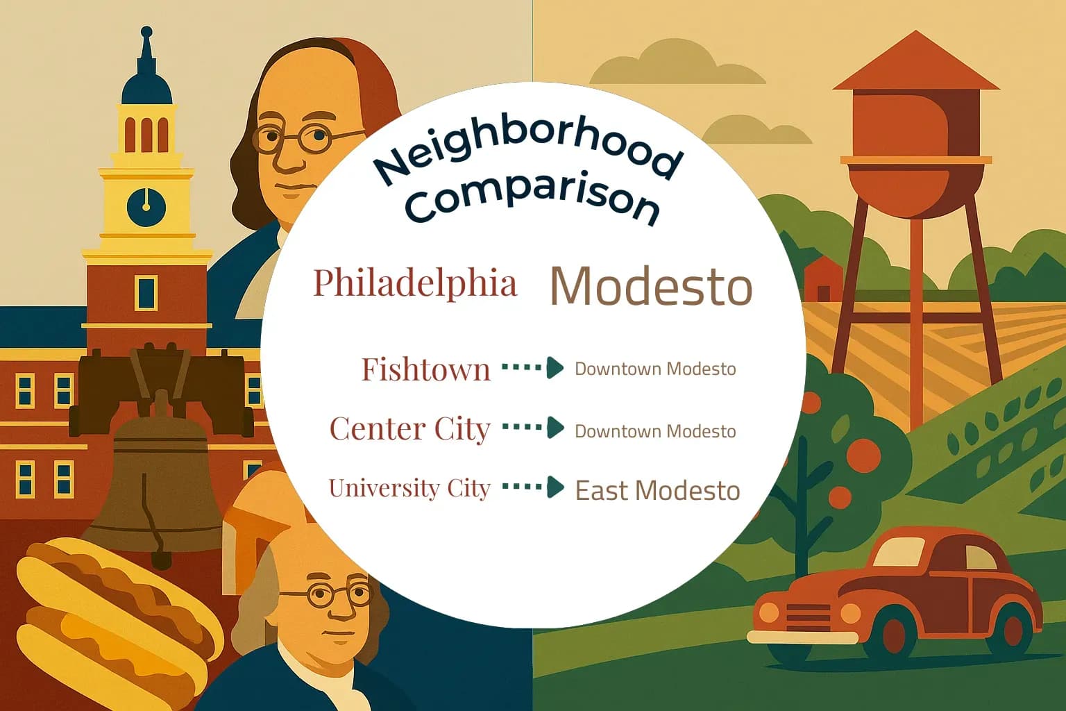 Philadelphia vs Modesto Neighborhood Comparison