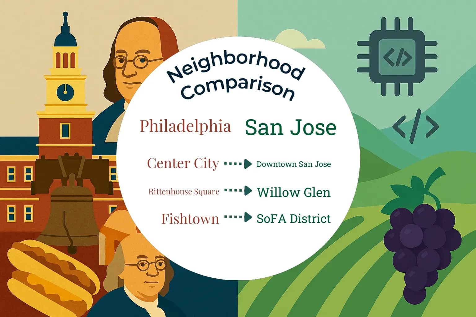 Philadelphia vs San Jose Neighborhood Comparison