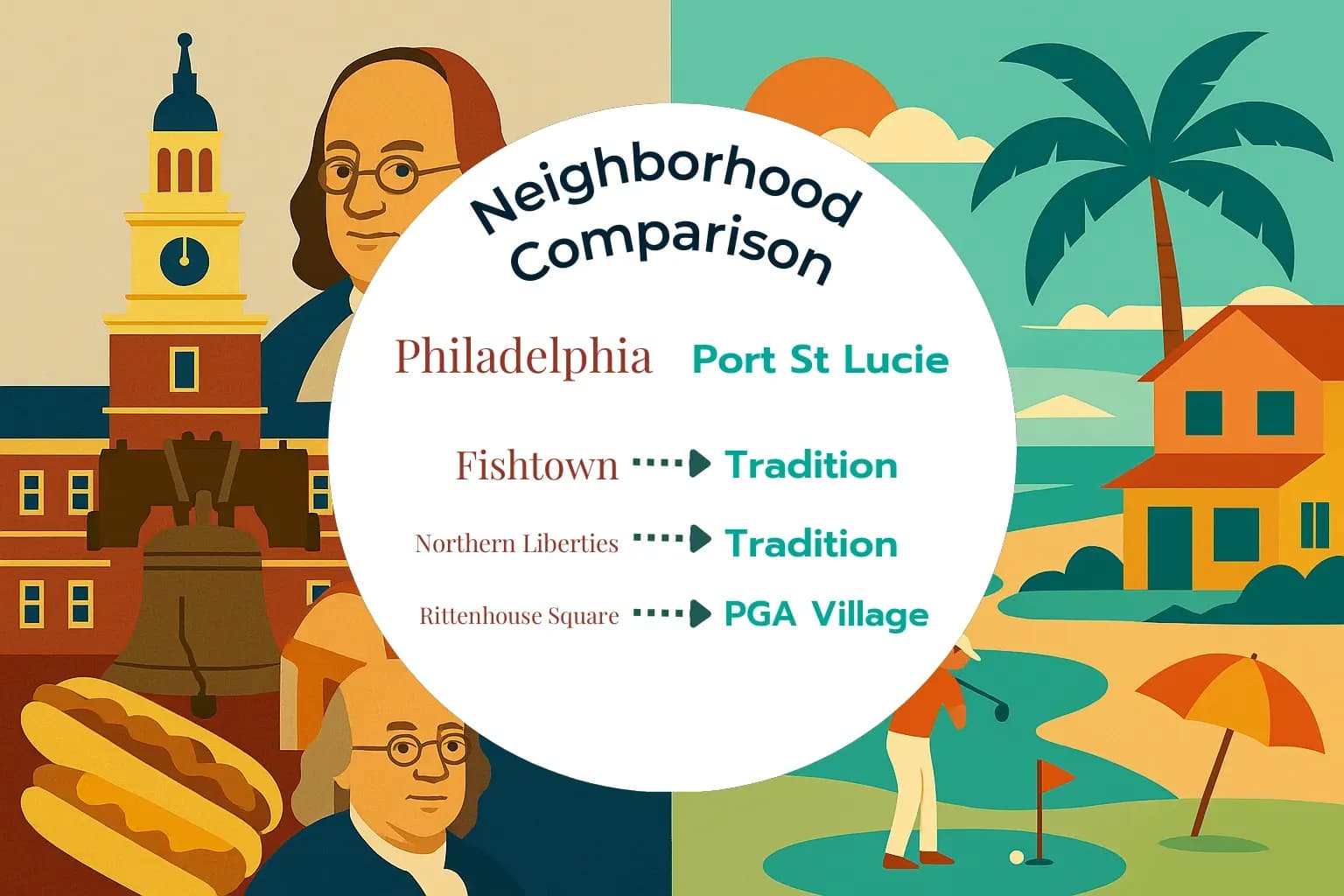 Philadelphia vs Port St. Lucie Neighborhood Comparison