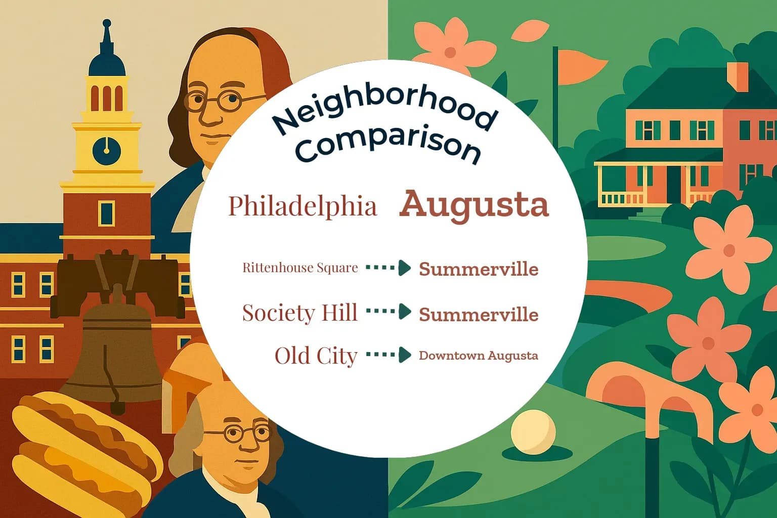 Philadelphia vs Augusta Neighborhood Comparison