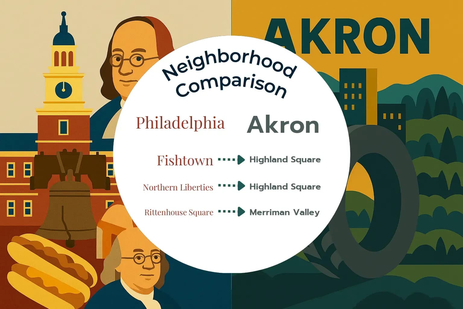 Philadelphia vs Akron Neighborhood Comparison