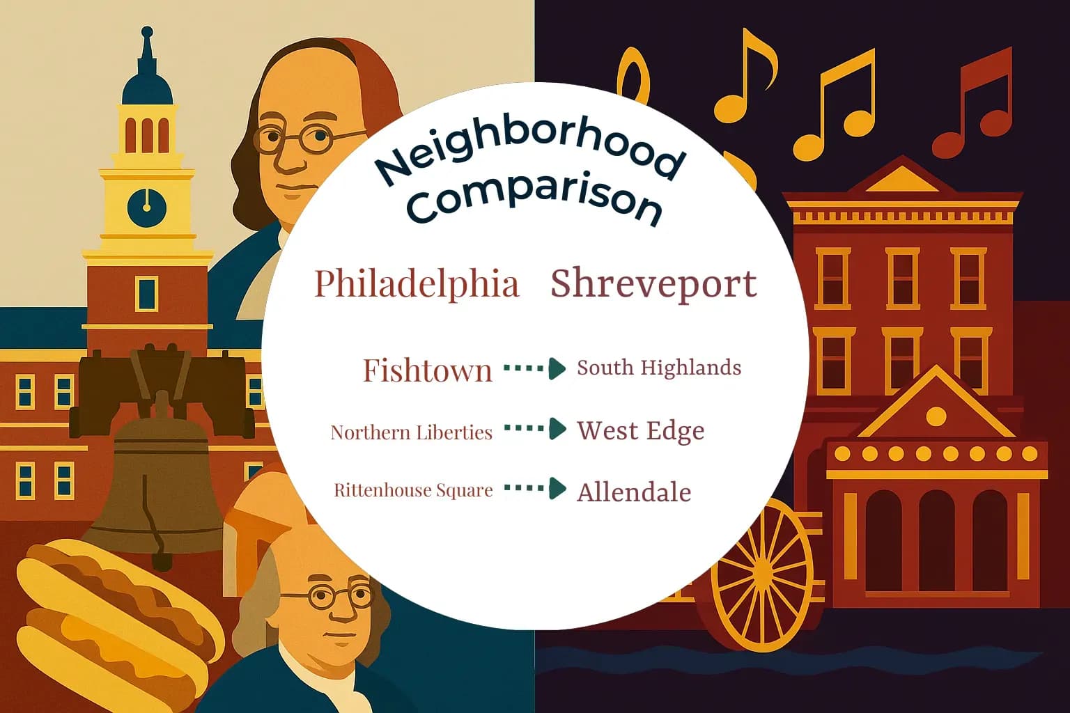 Philadelphia vs Shreveport Neighborhood Comparison