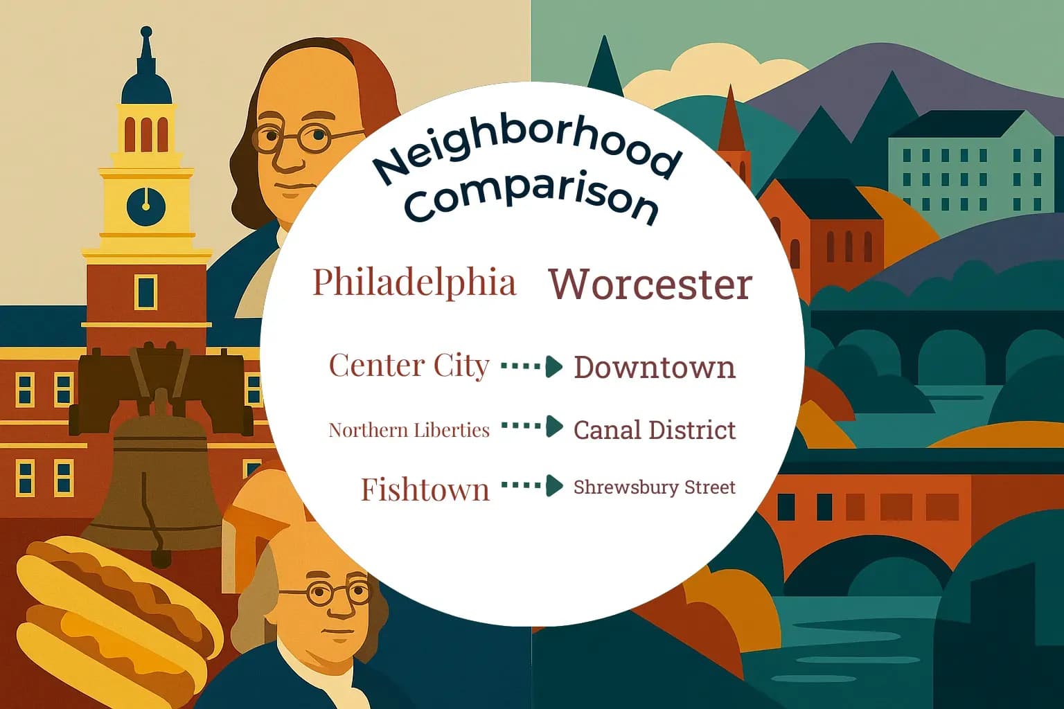 Philadelphia vs Worcester Neighborhood Comparison