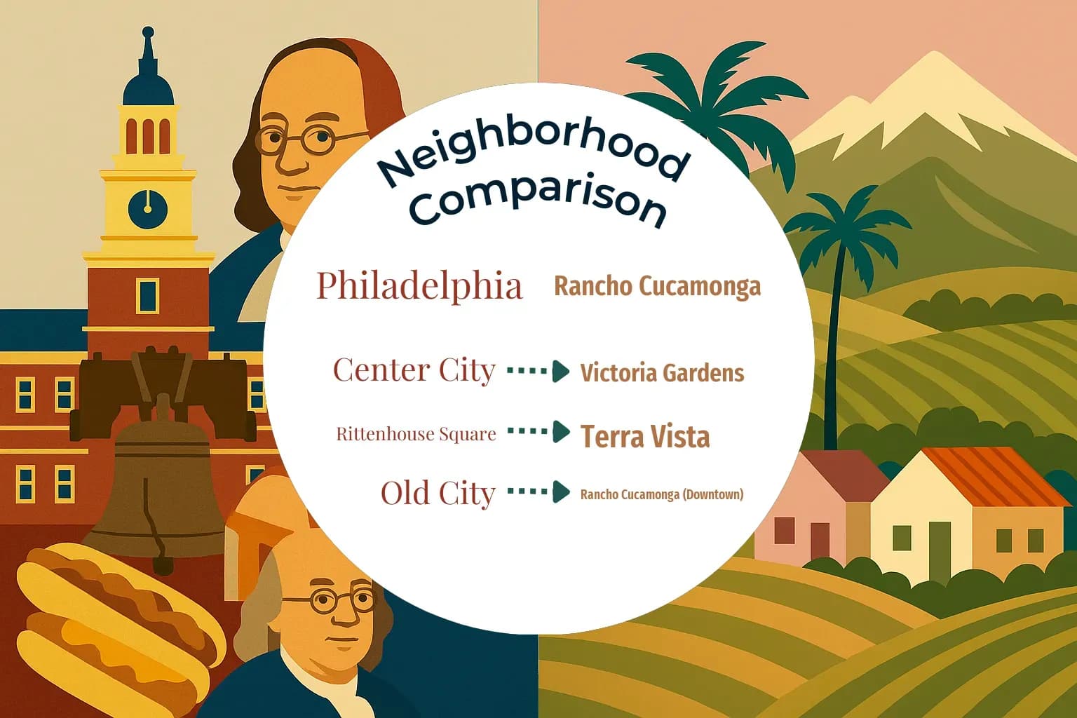 Philadelphia vs Rancho Cucamonga Neighborhood Comparison