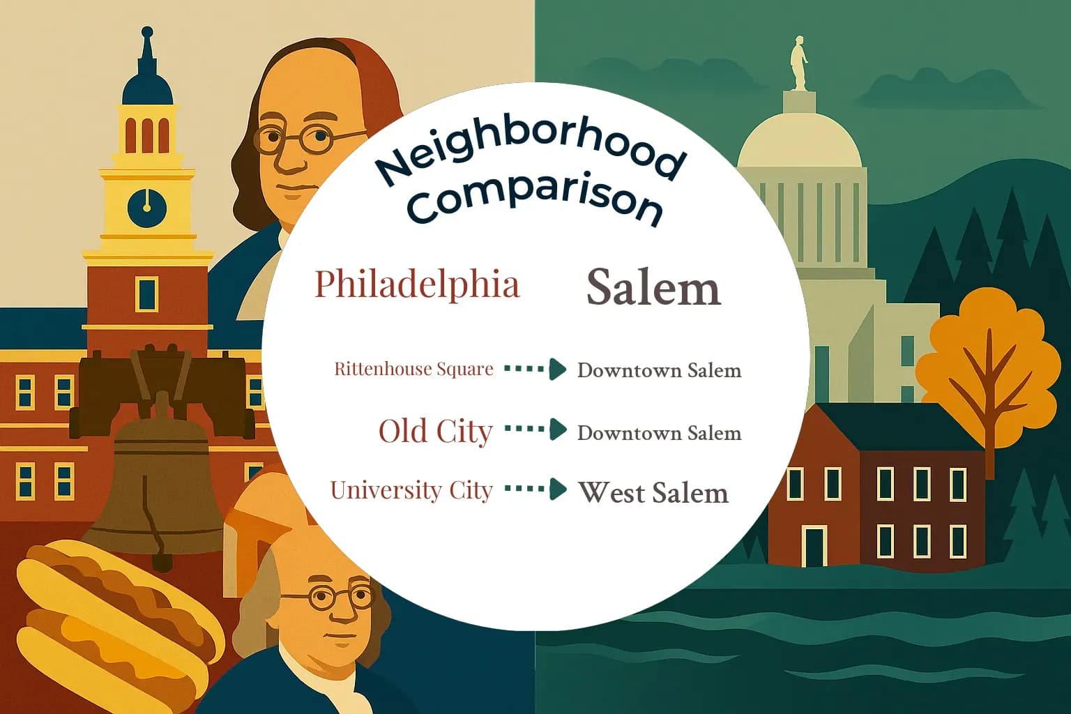 Philadelphia vs Salem Neighborhood Comparison