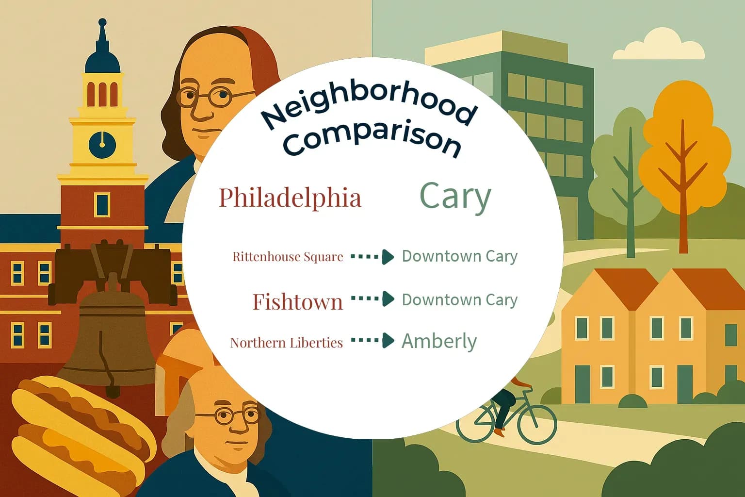 Philadelphia vs Cary Neighborhood Comparison