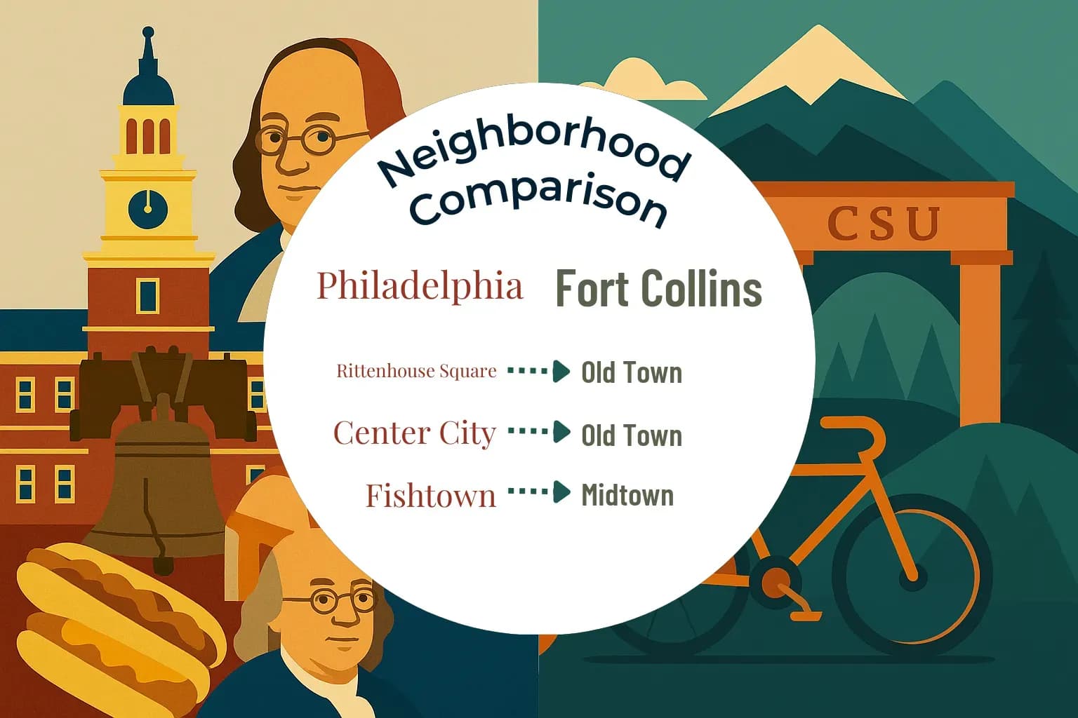 Philadelphia vs Fort Collins Neighborhood Comparison