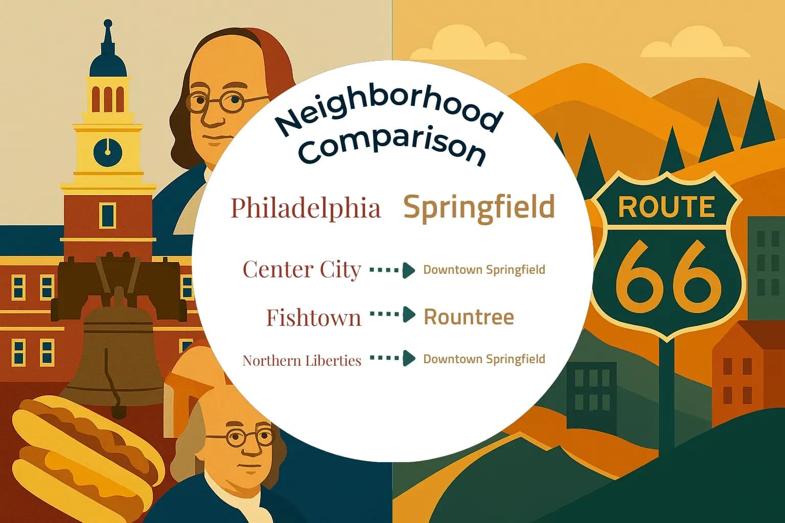 Philadelphia vs Springfield Neighborhood Comparison