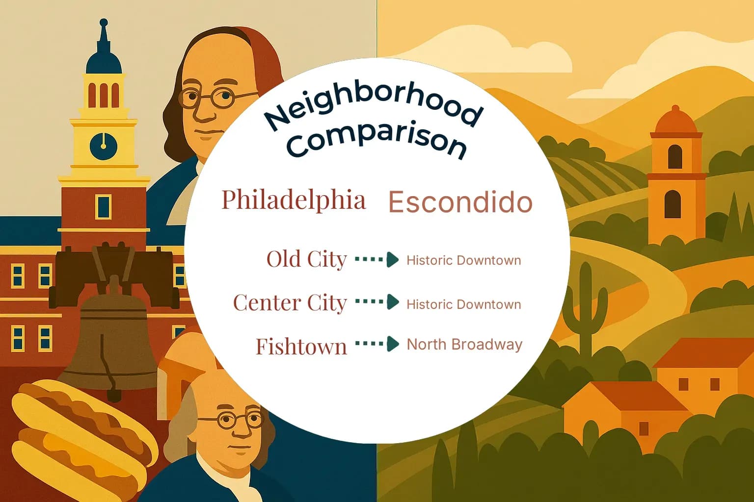 Philadelphia vs Escondido Neighborhood Comparison