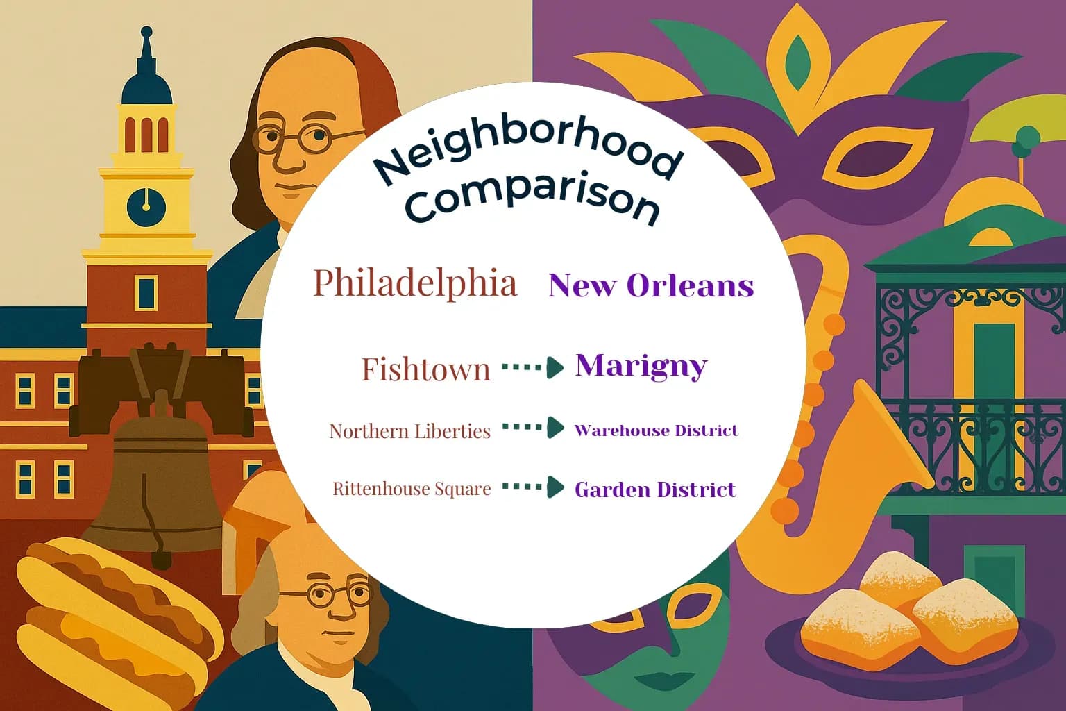 Philadelphia vs New Orleans Neighborhood Comparison