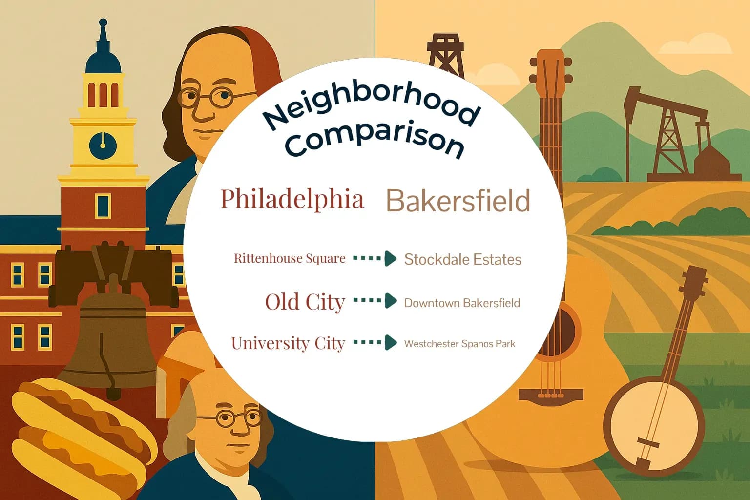 Philadelphia vs Bakersfield Neighborhood Comparison