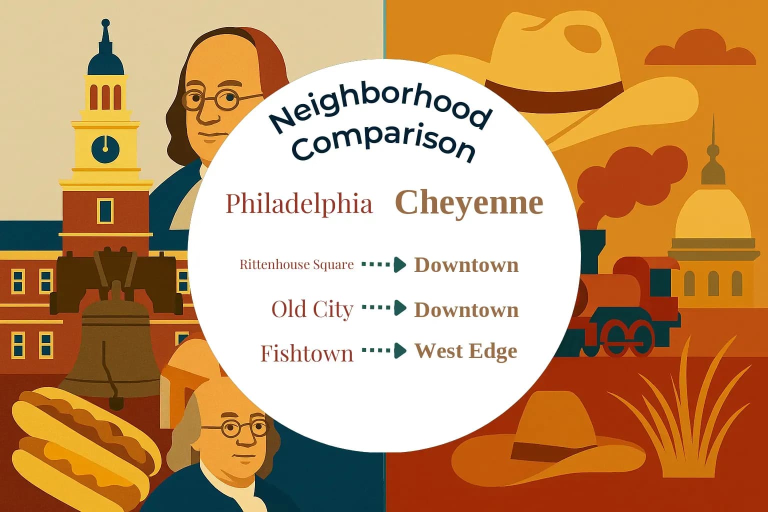 Philadelphia vs Cheyenne Neighborhood Comparison