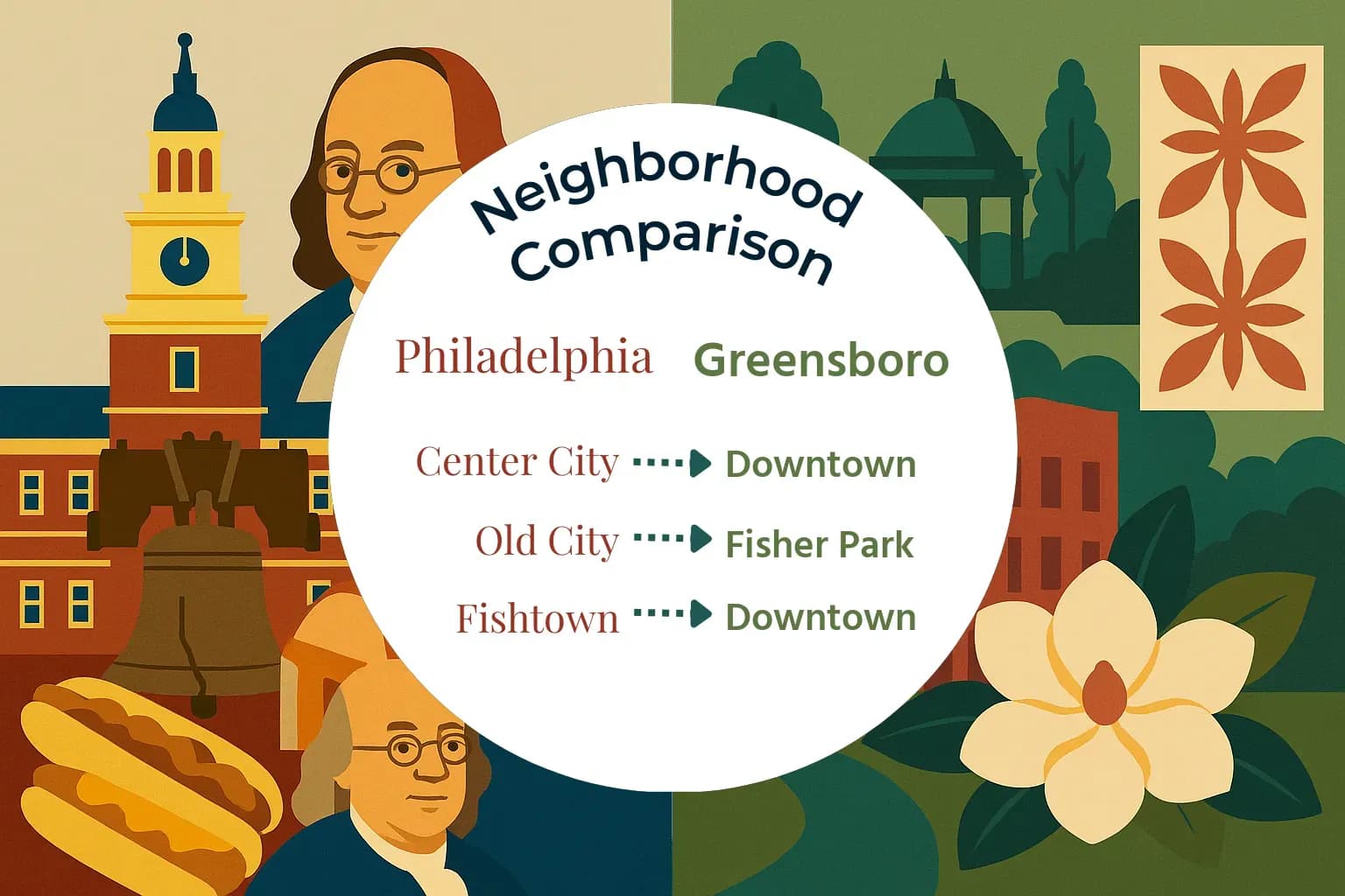 Philadelphia vs Greensboro Neighborhood Comparison