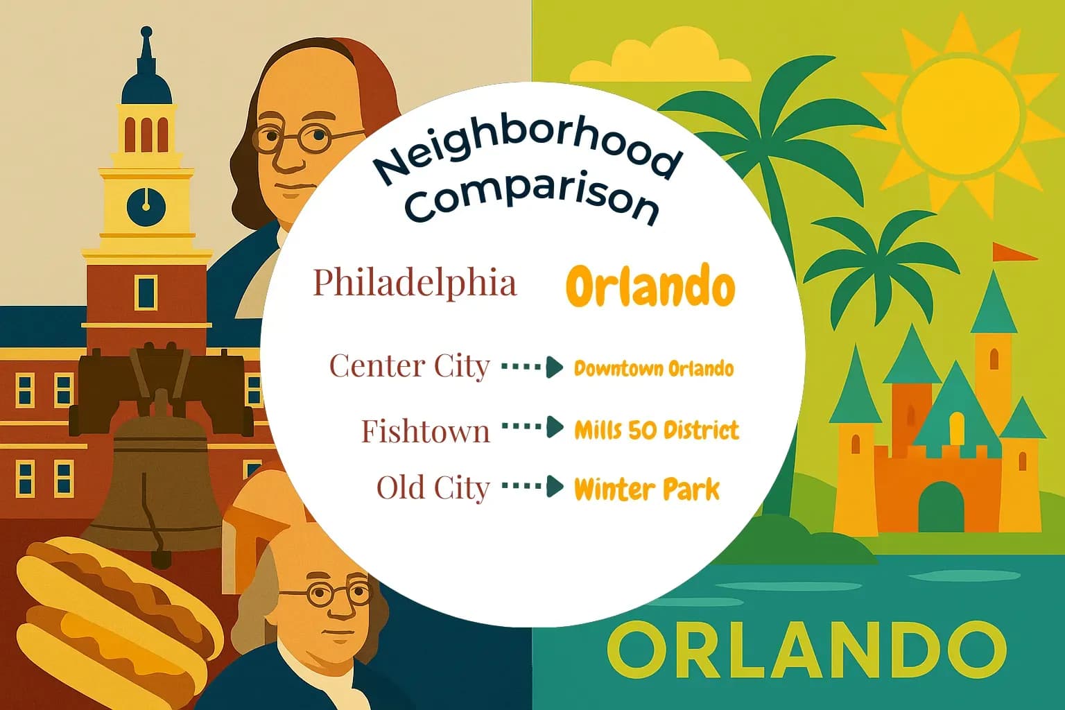 Philadelphia vs Orlando Neighborhood Comparison