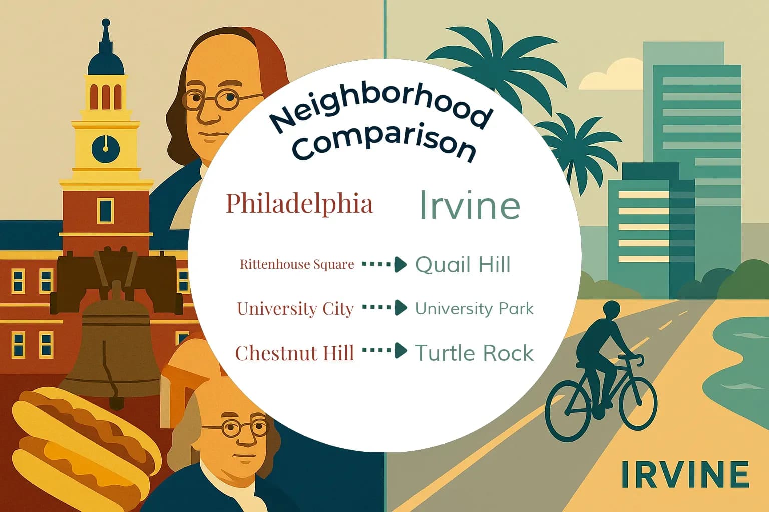Philadelphia vs Irvine Neighborhood Comparison