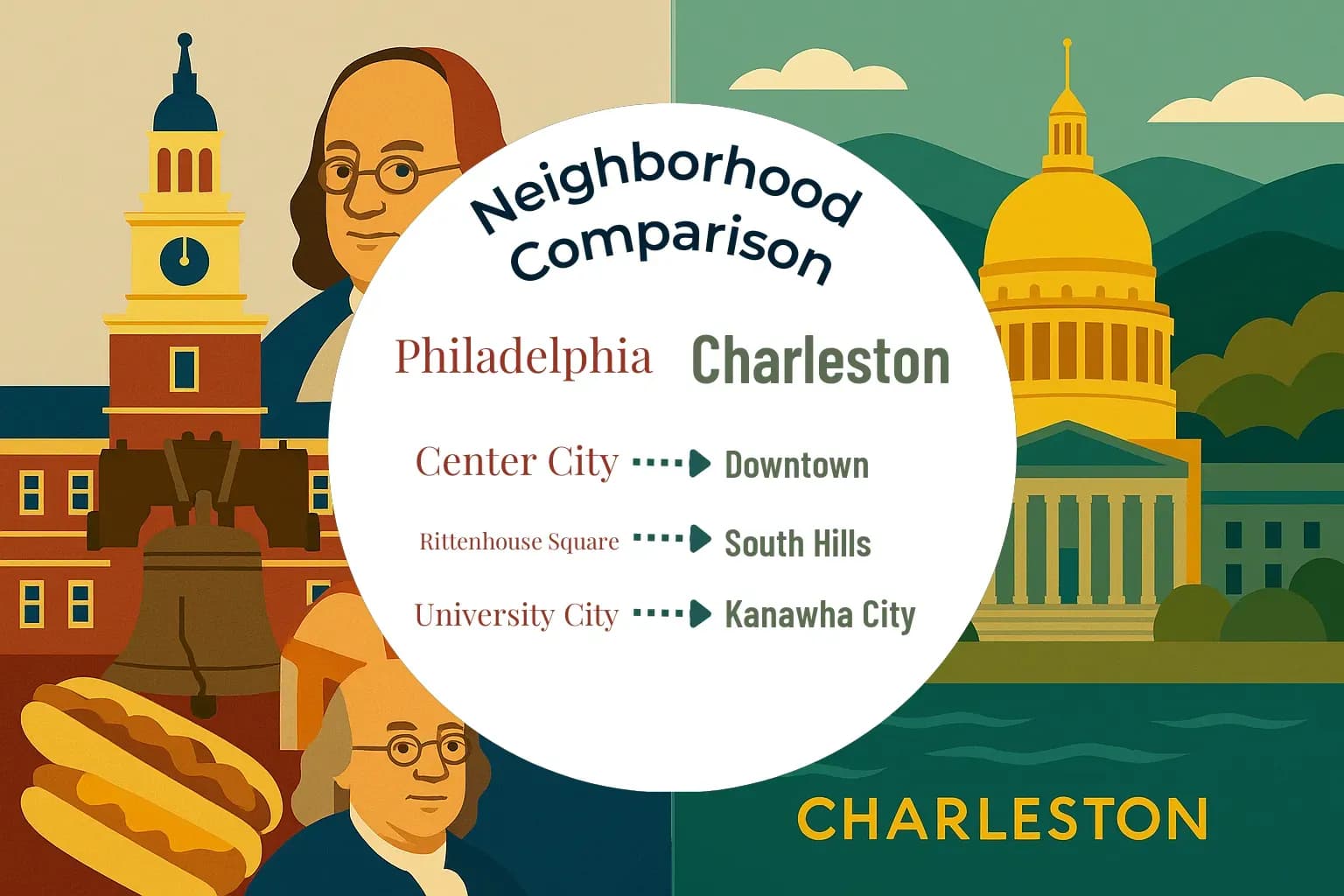 Philadelphia vs Charleston Neighborhood Comparison