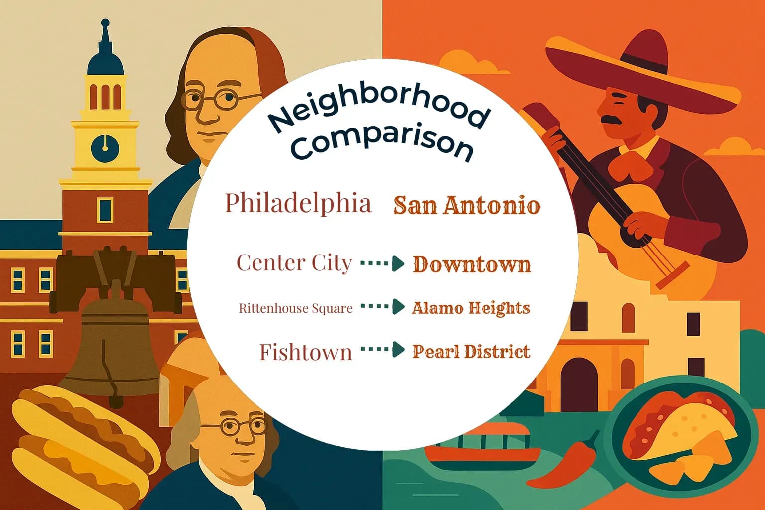 Philadelphia vs San Antonio Neighborhood Comparison
