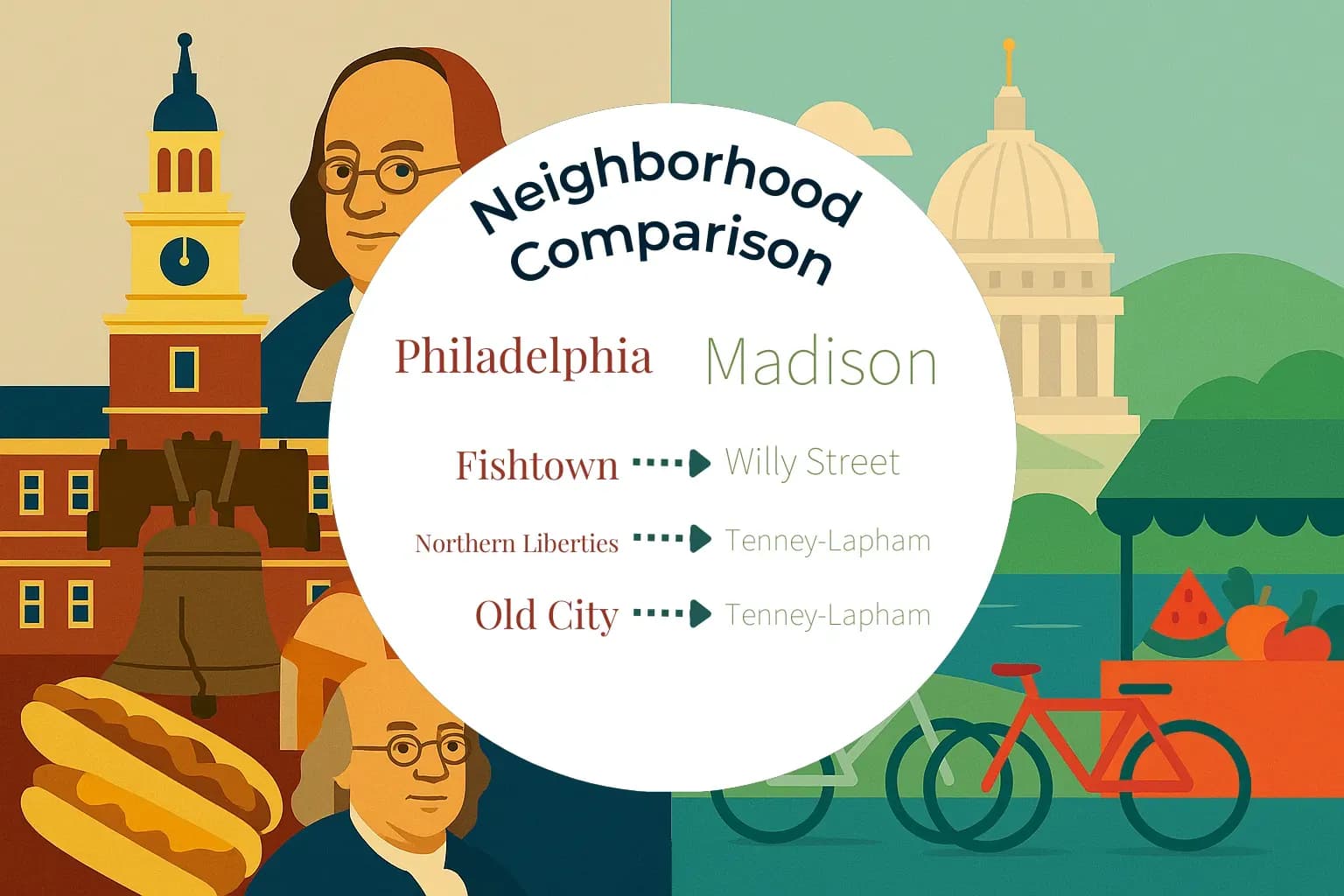 Philadelphia vs Madison Neighborhood Comparison