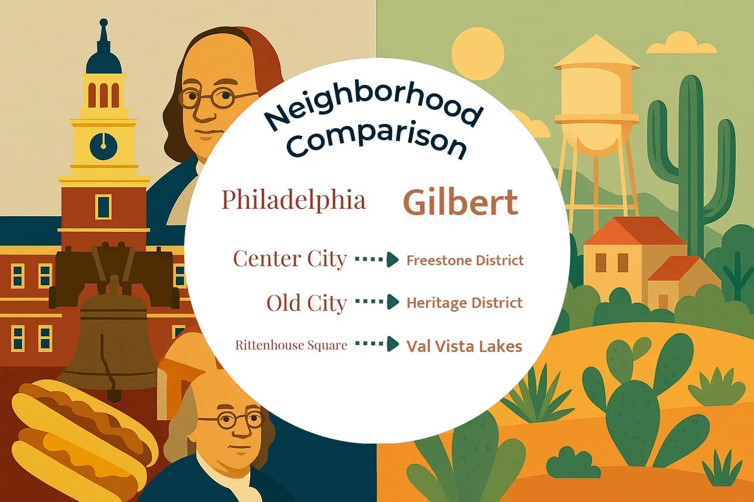 Philadelphia vs Gilbert Neighborhood Comparison