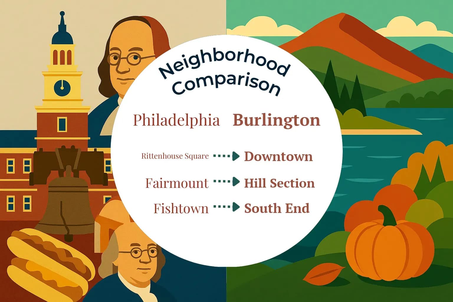 Philadelphia vs Burlington Neighborhood Comparison