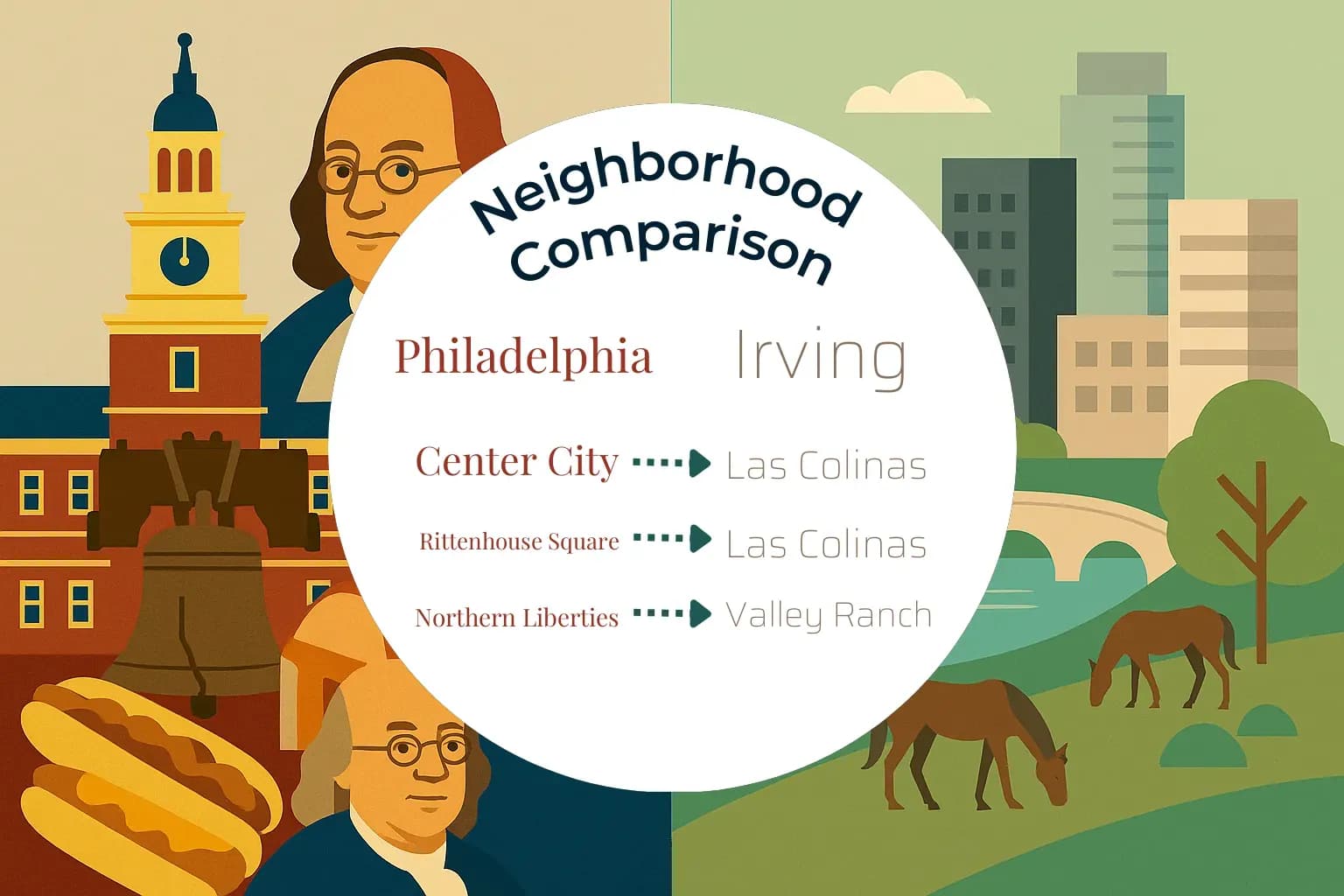 Philadelphia vs Irving Neighborhood Comparison