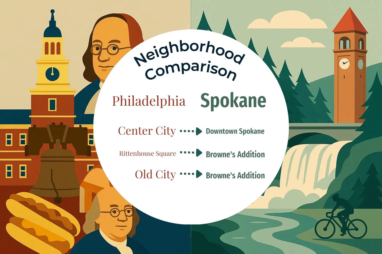 Philadelphia vs Spokane Neighborhood Comparison