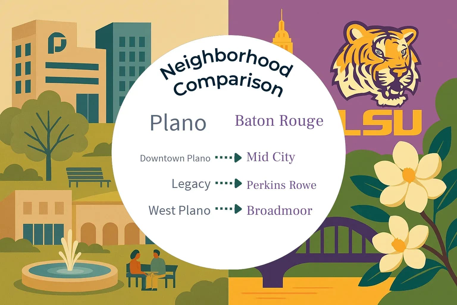 Plano vs Baton Rouge Neighborhood Comparison