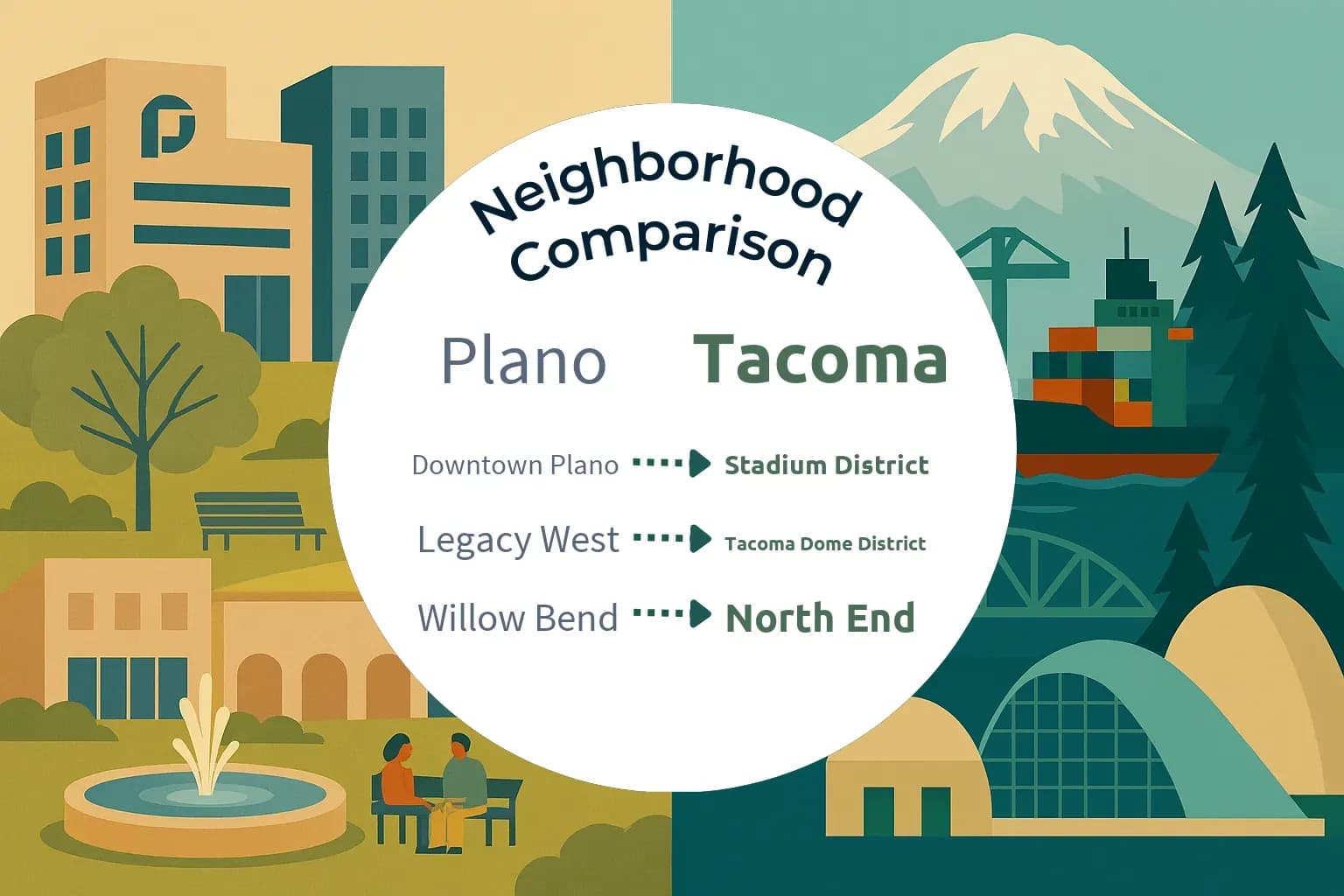 Plano vs Tacoma Neighborhood Comparison