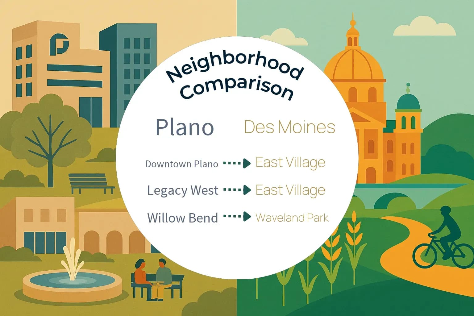 Plano vs Des Moines Neighborhood Comparison