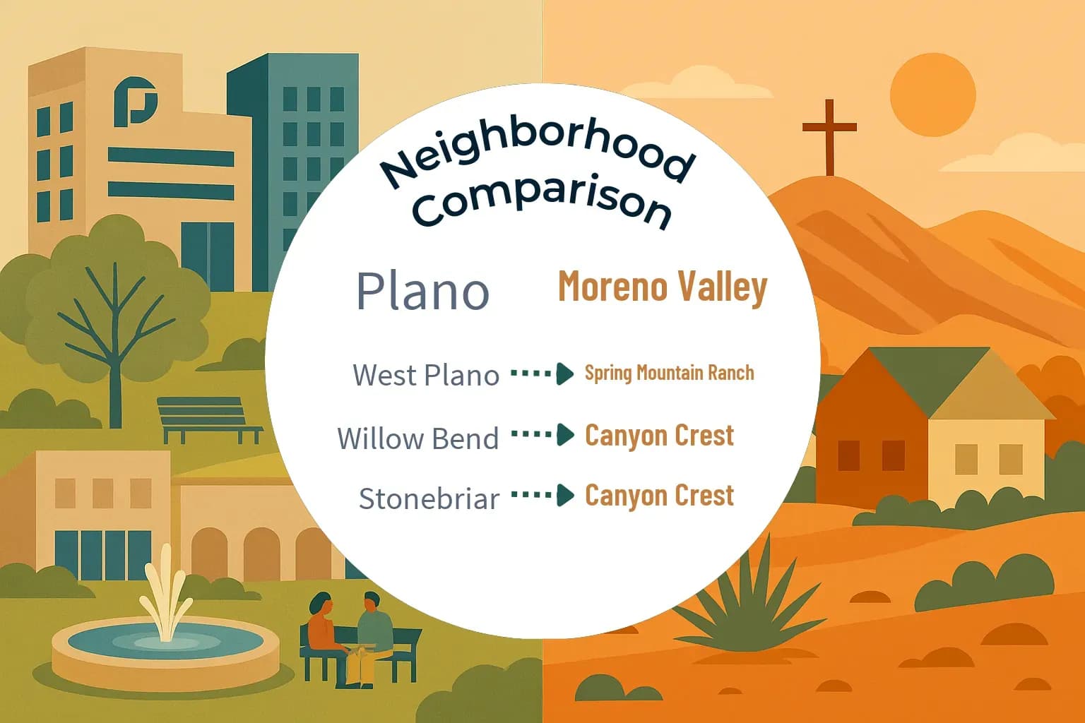 Plano vs Moreno Valley Neighborhood Comparison