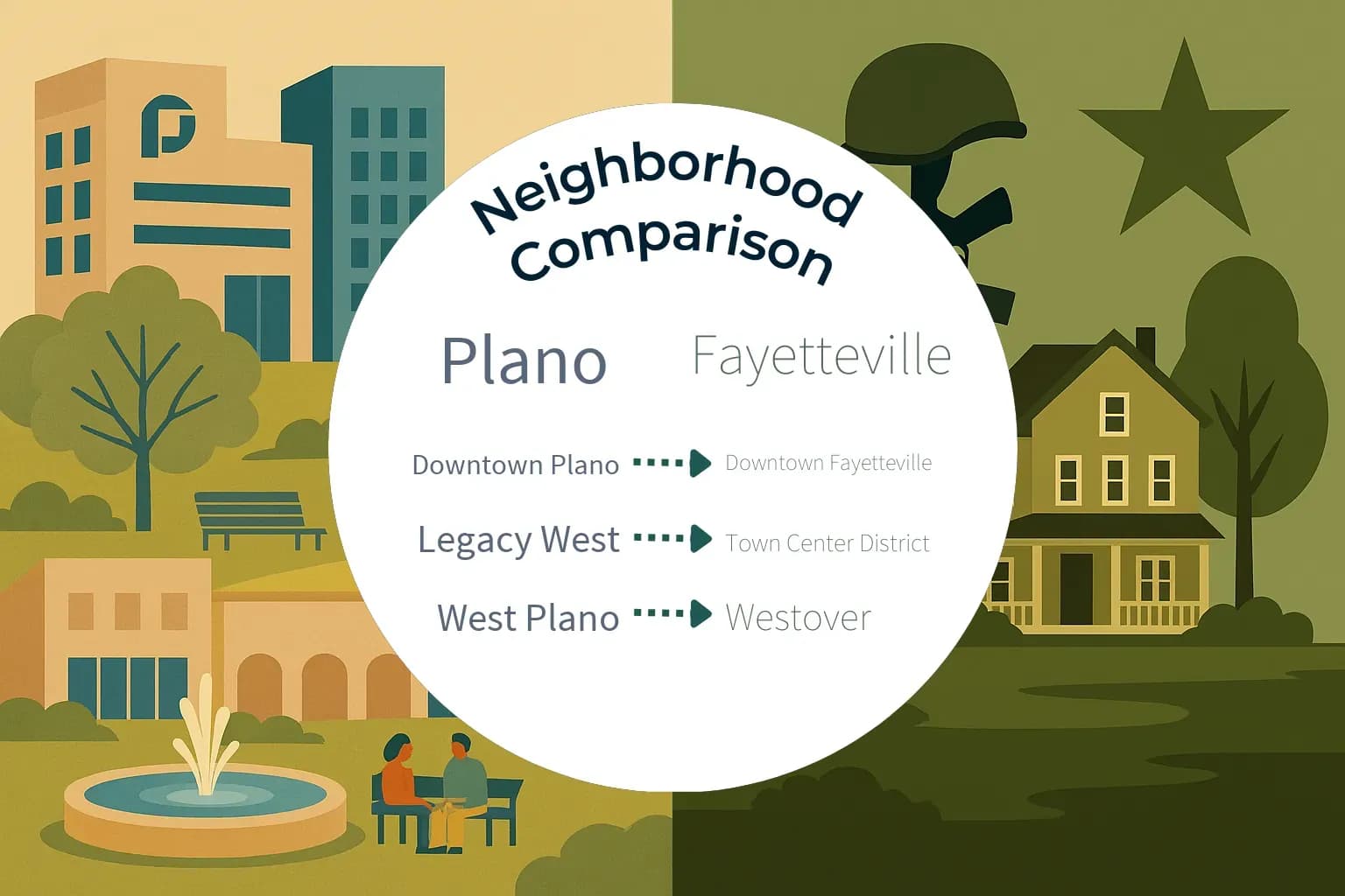 Plano vs Fayetteville Neighborhood Comparison
