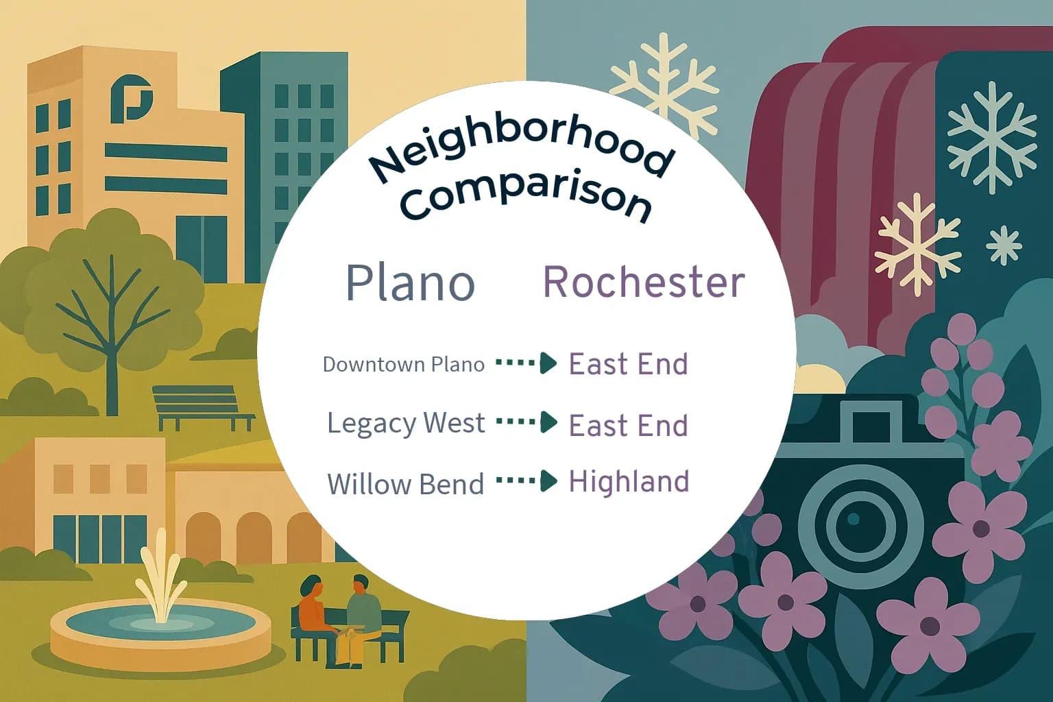 Plano vs Rochester Neighborhood Comparison