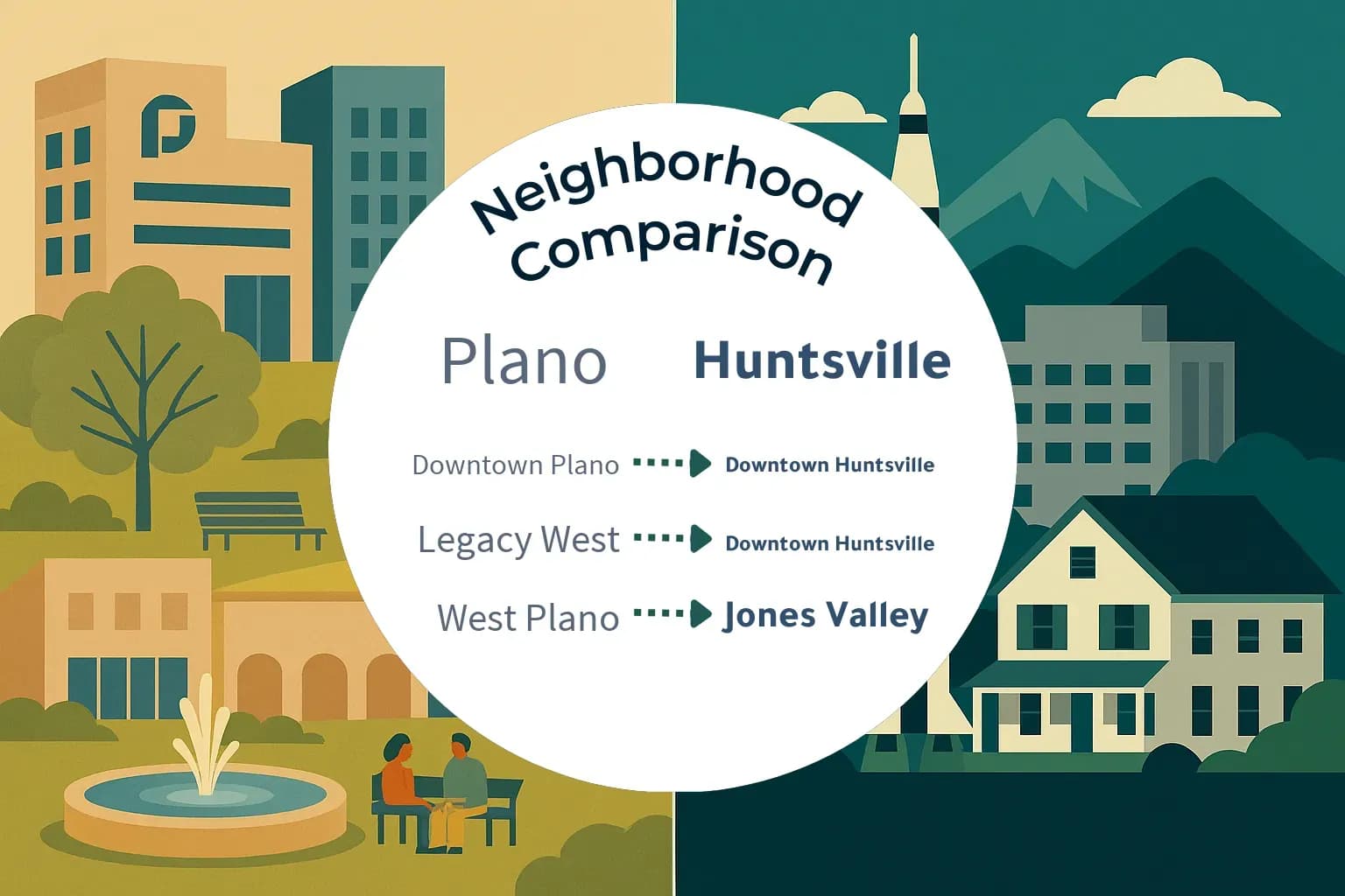 Plano vs Huntsville Neighborhood Comparison