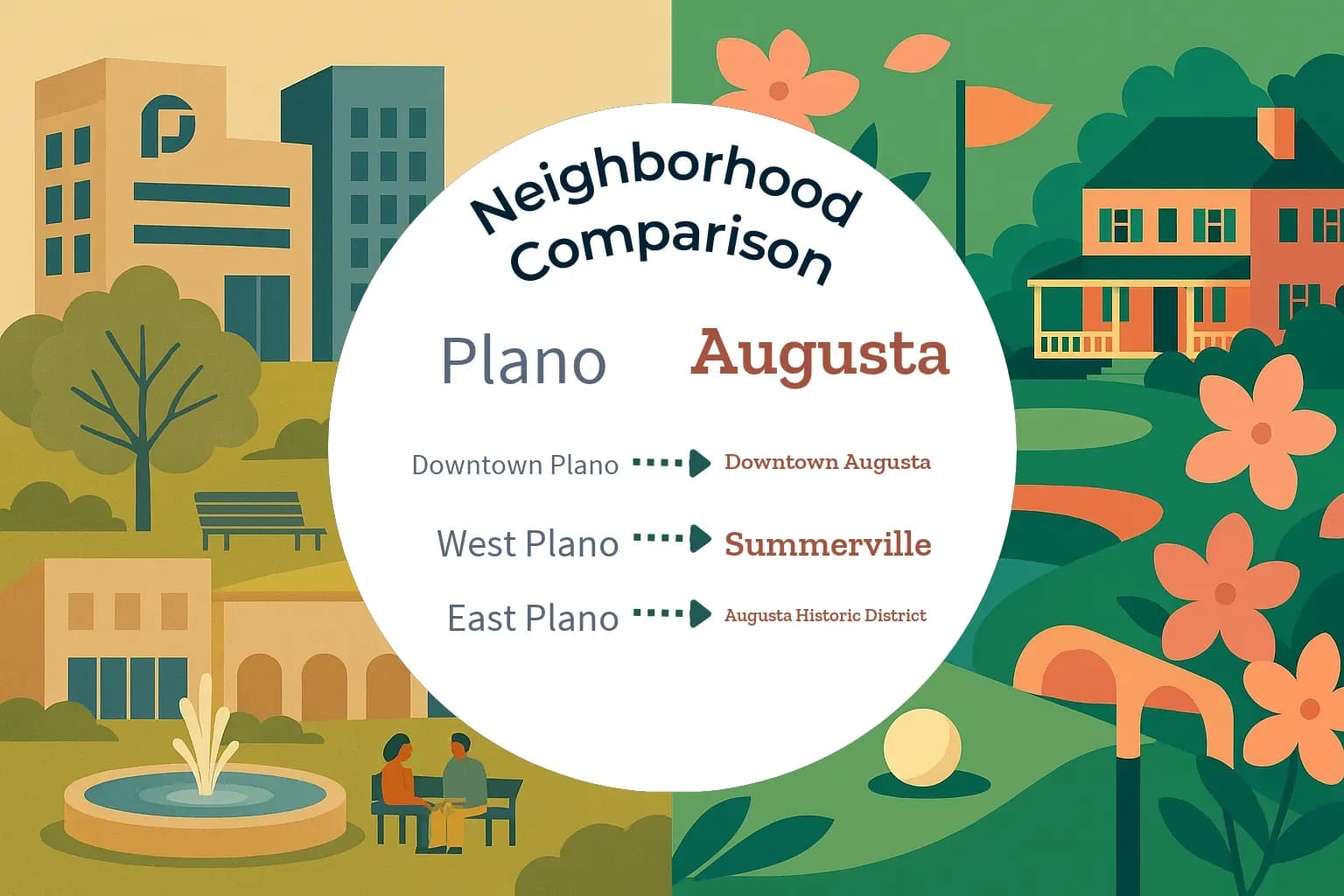 Plano vs Augusta Neighborhood Comparison