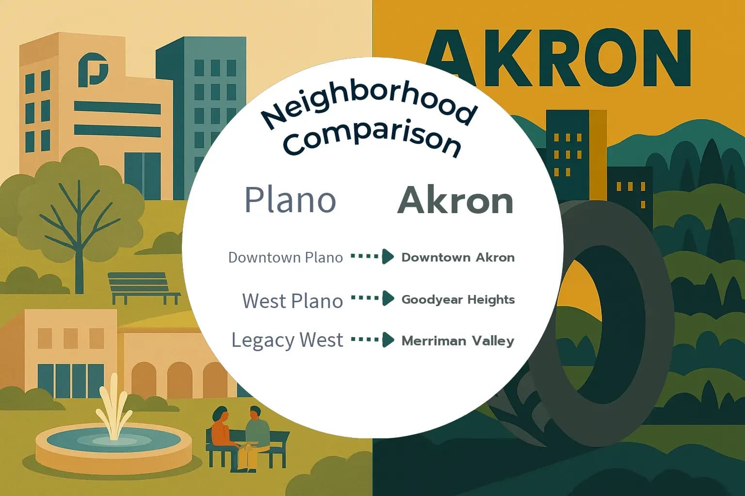 Plano vs Akron Neighborhood Comparison