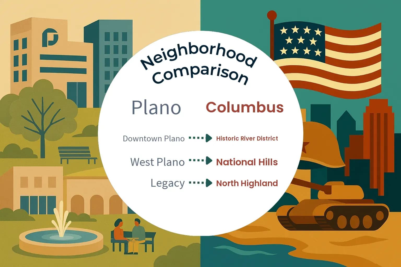 Plano vs Columbus Neighborhood Comparison