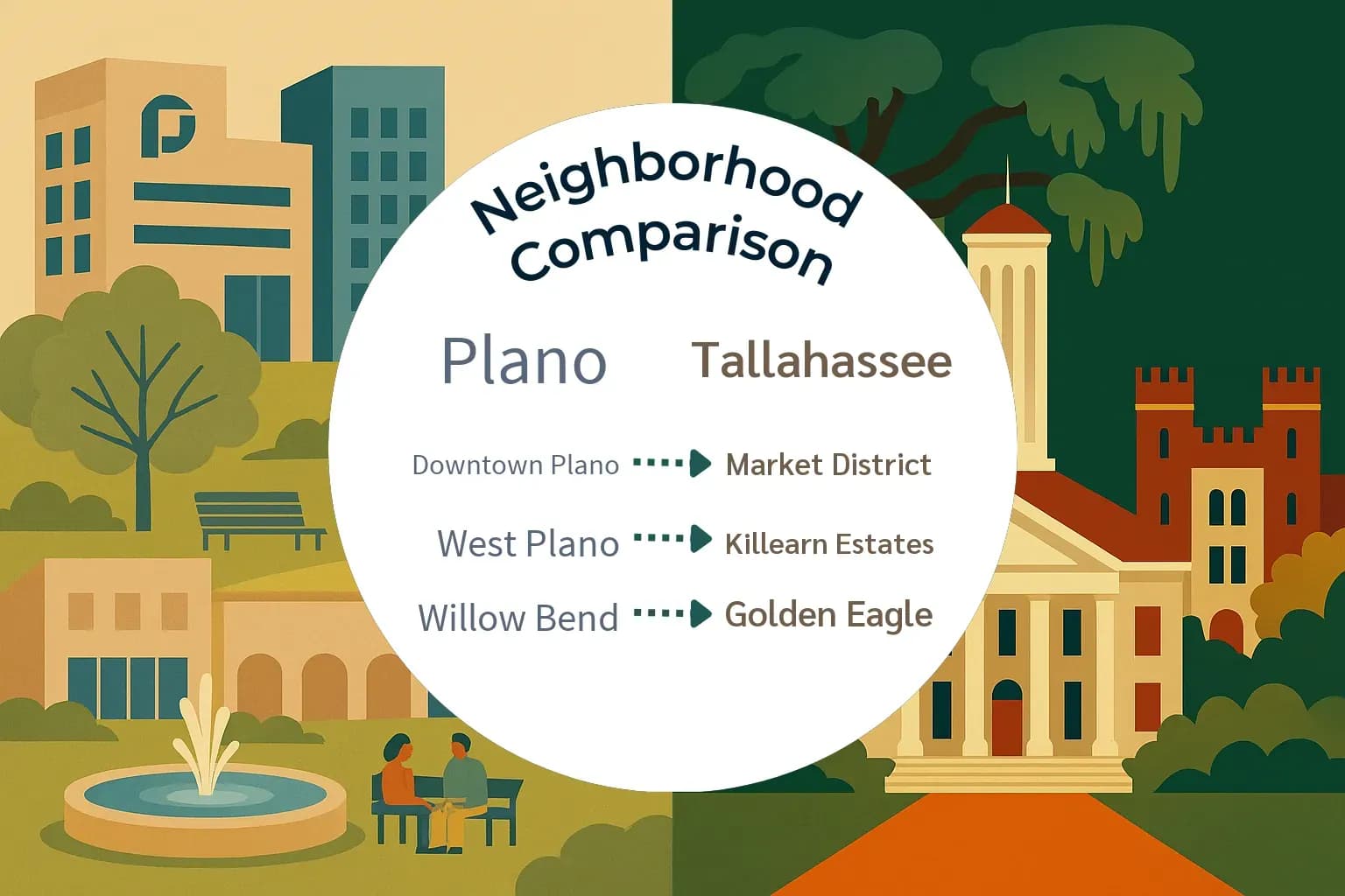 Plano vs Tallahassee Neighborhood Comparison