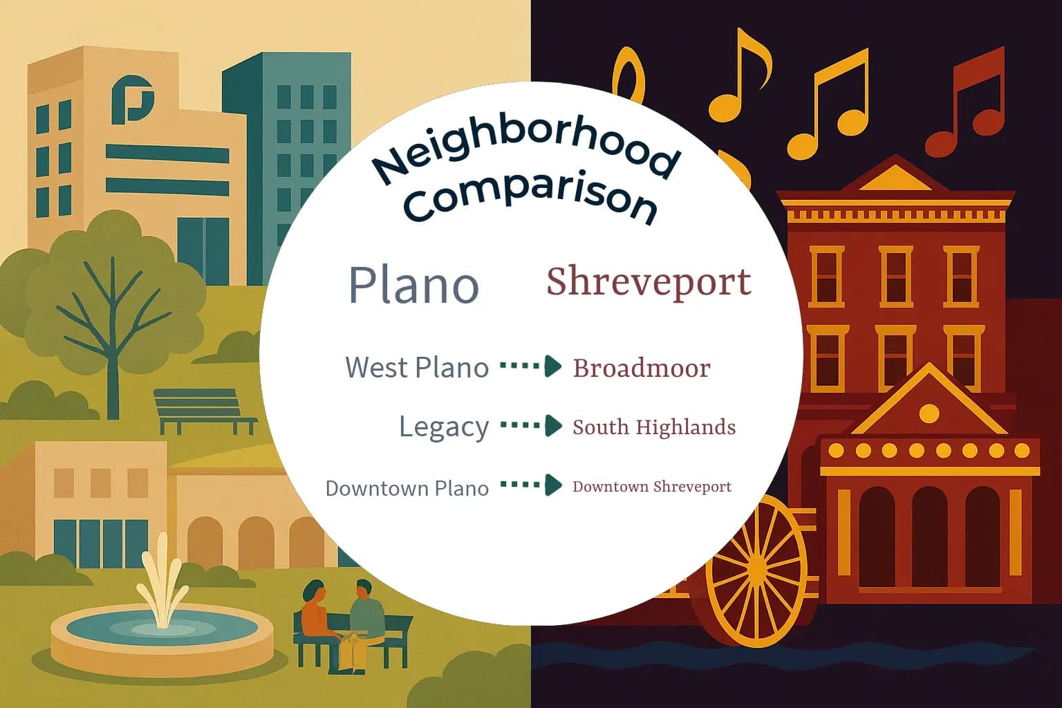 Plano vs Shreveport Neighborhood Comparison
