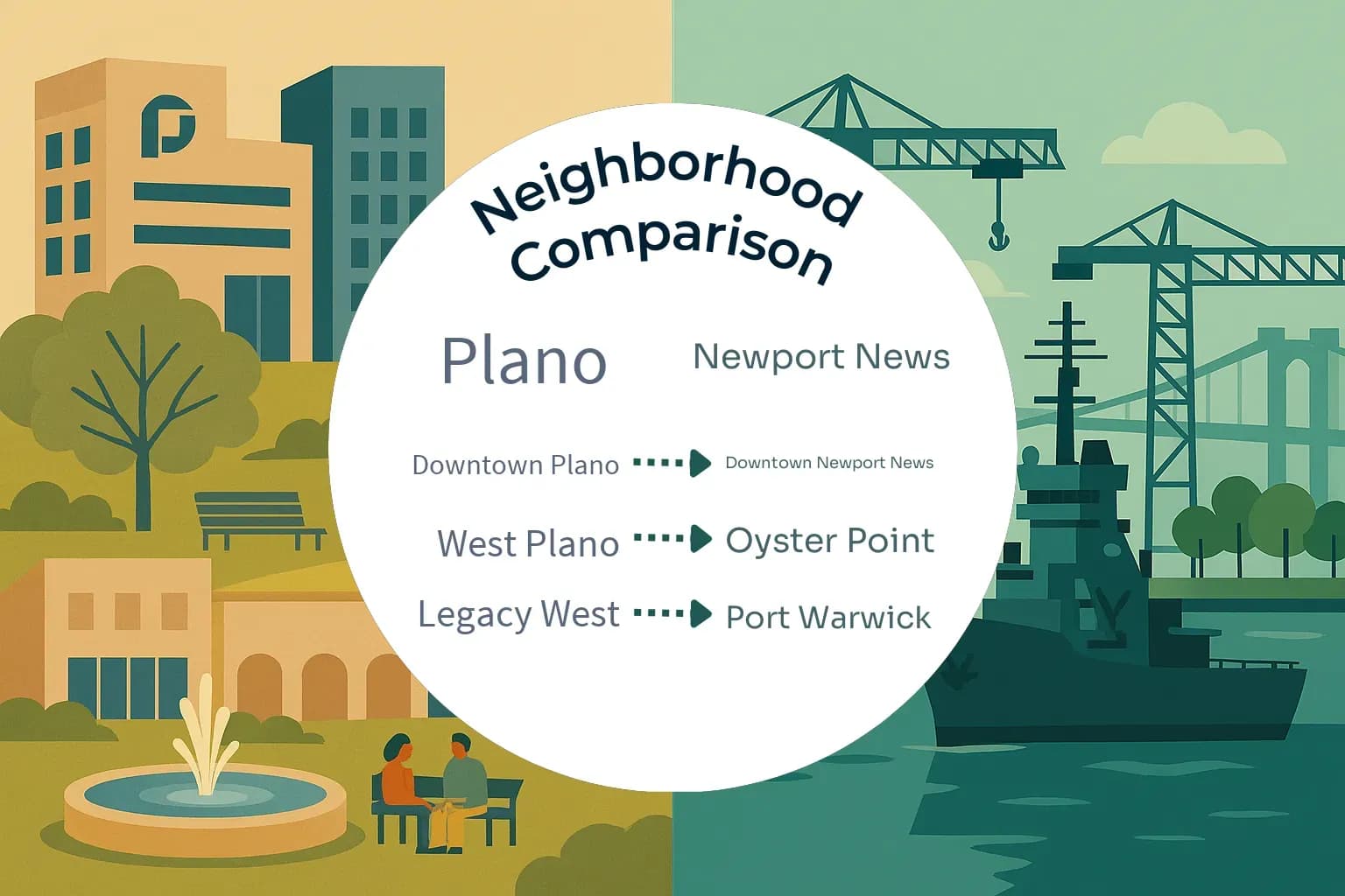 Plano vs Newport News Neighborhood Comparison