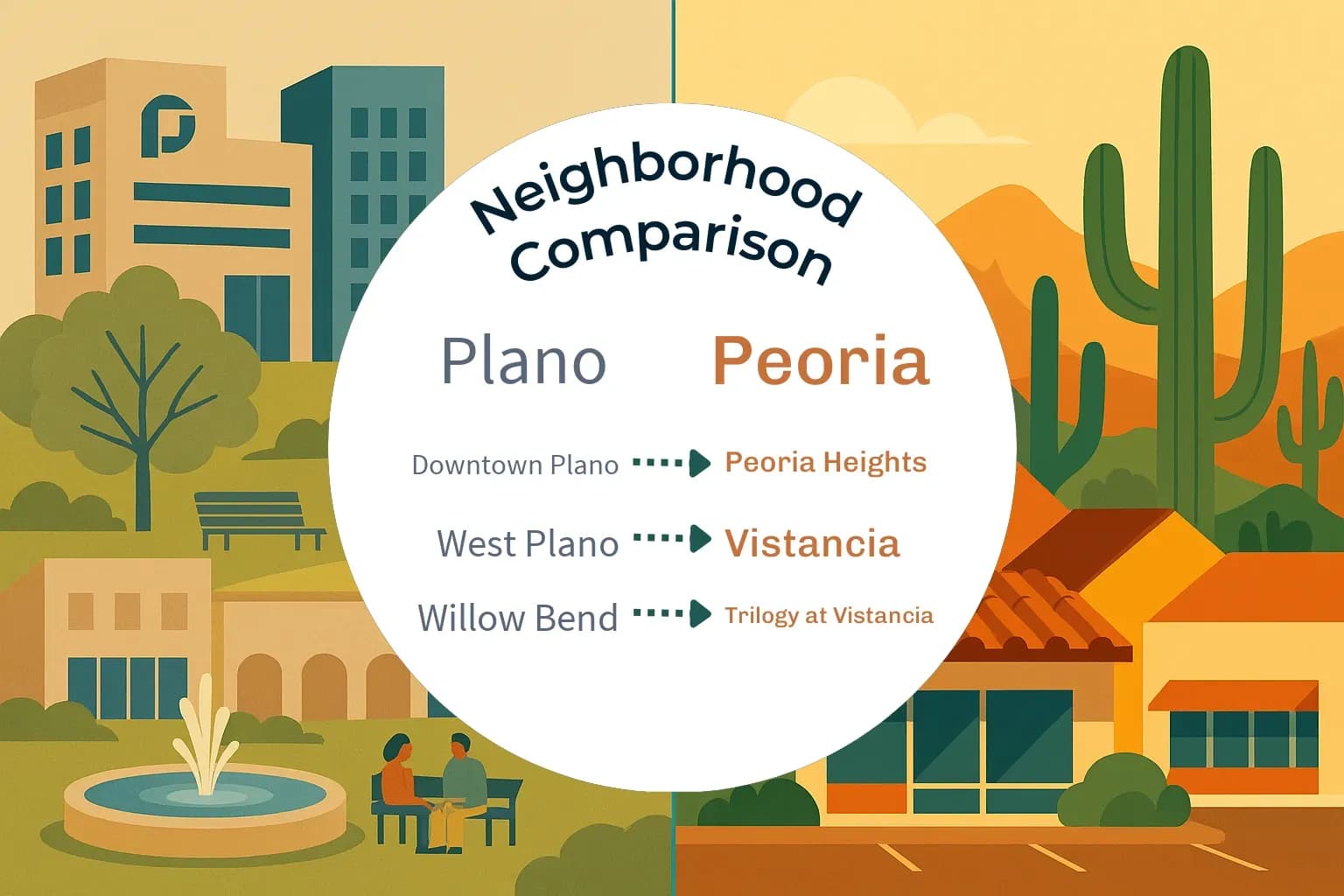 Plano vs Peoria Neighborhood Comparison