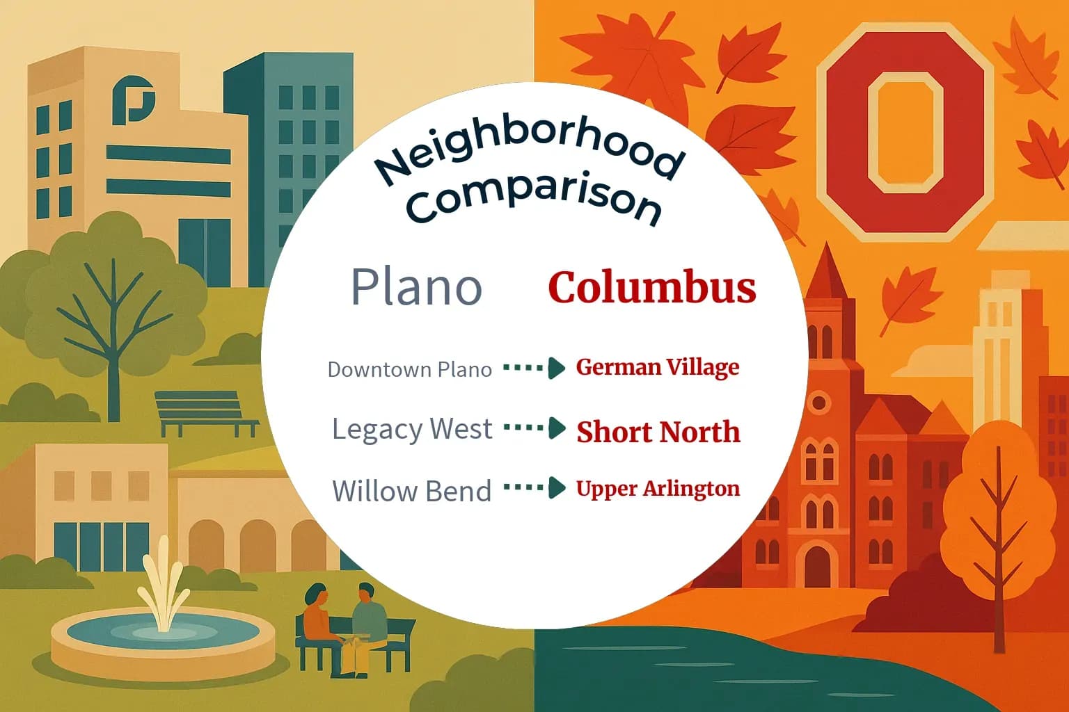 Plano vs Columbus Neighborhood Comparison