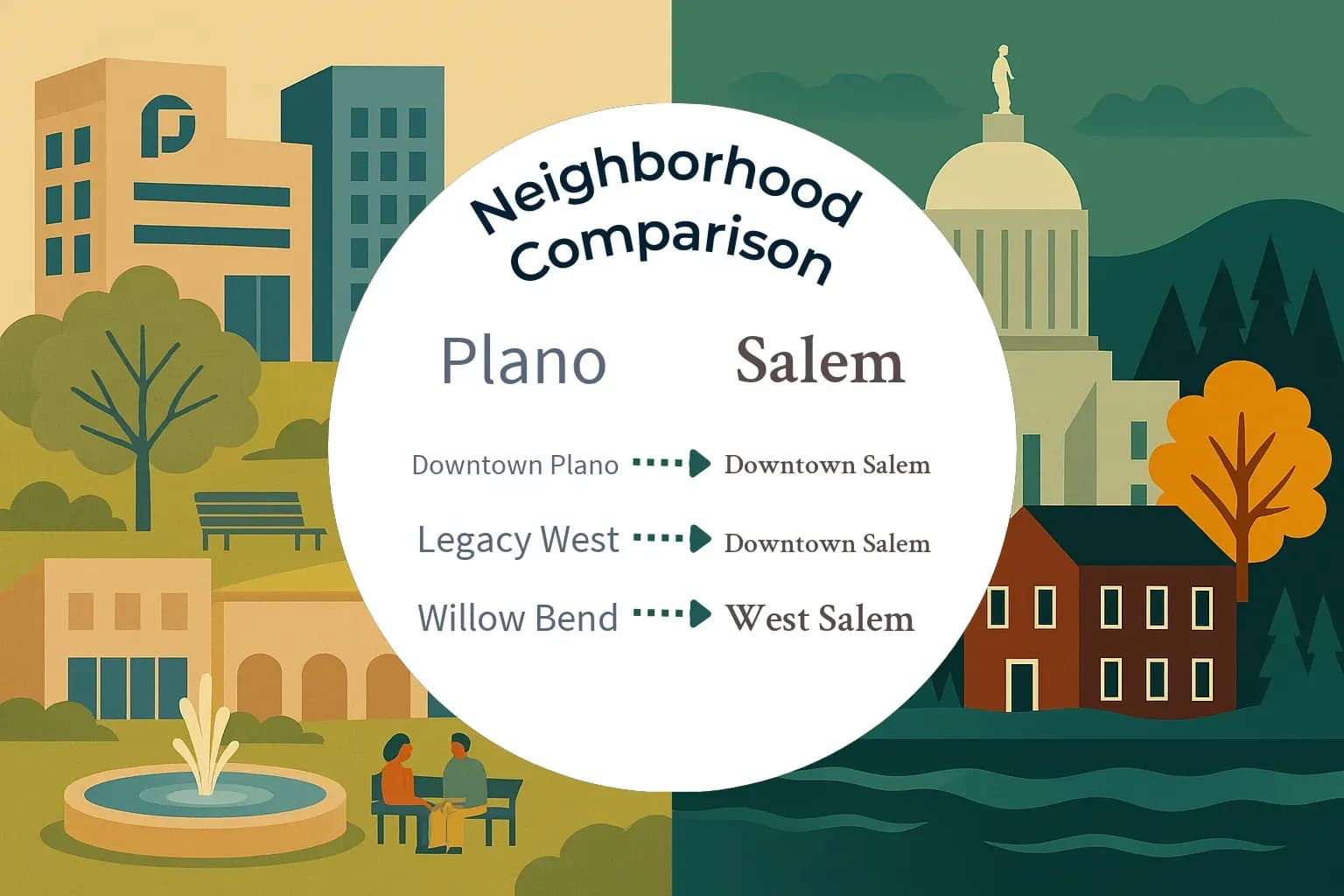 Plano vs Salem Neighborhood Comparison