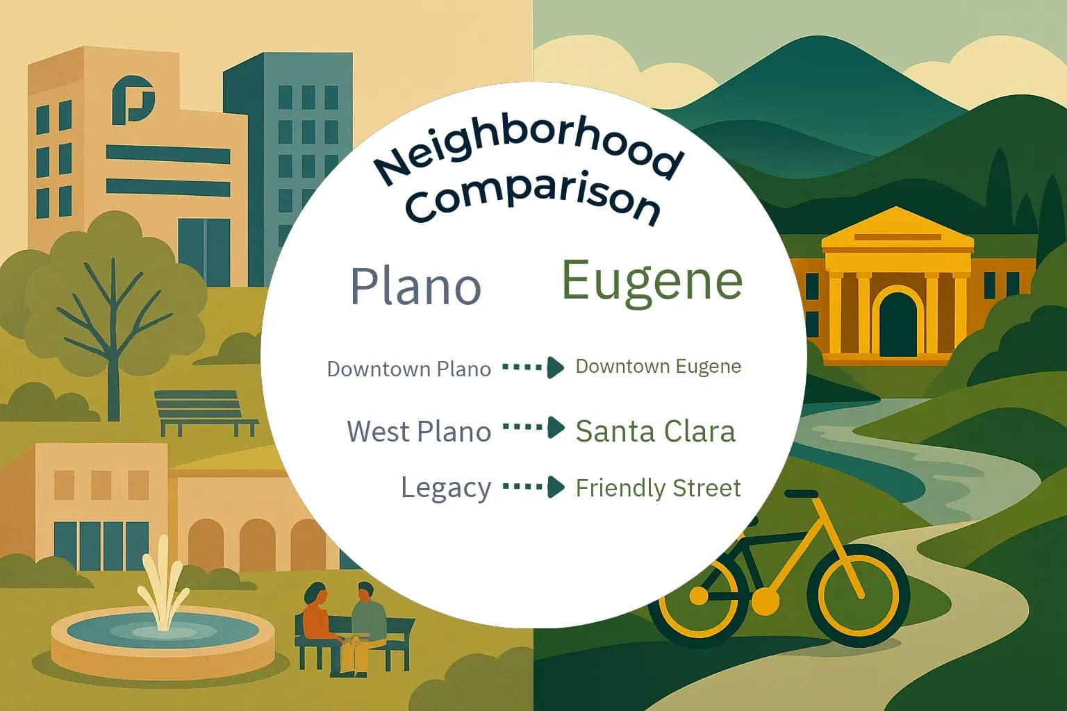 Plano vs Eugene Neighborhood Comparison