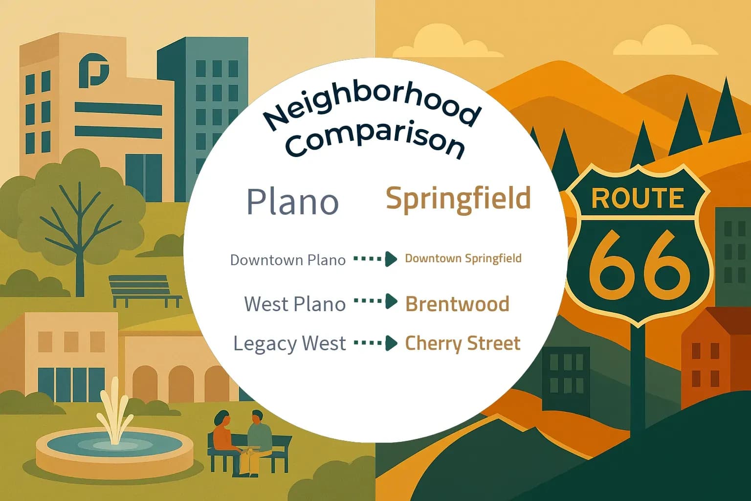 Plano vs Springfield Neighborhood Comparison