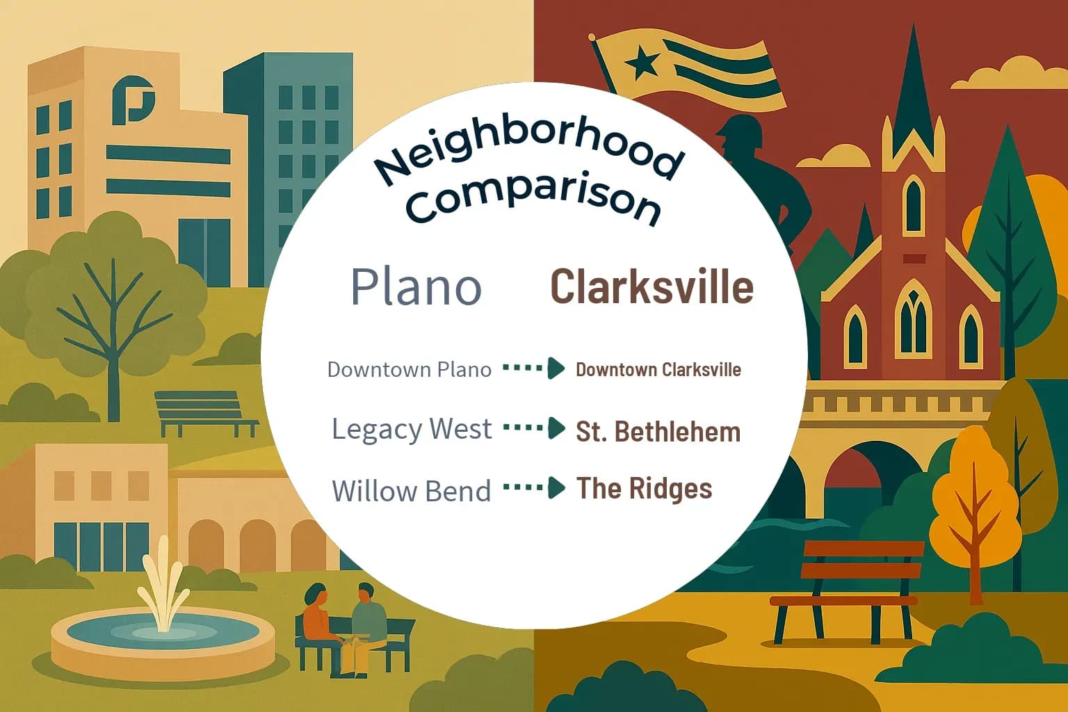 Plano vs Clarksville Neighborhood Comparison