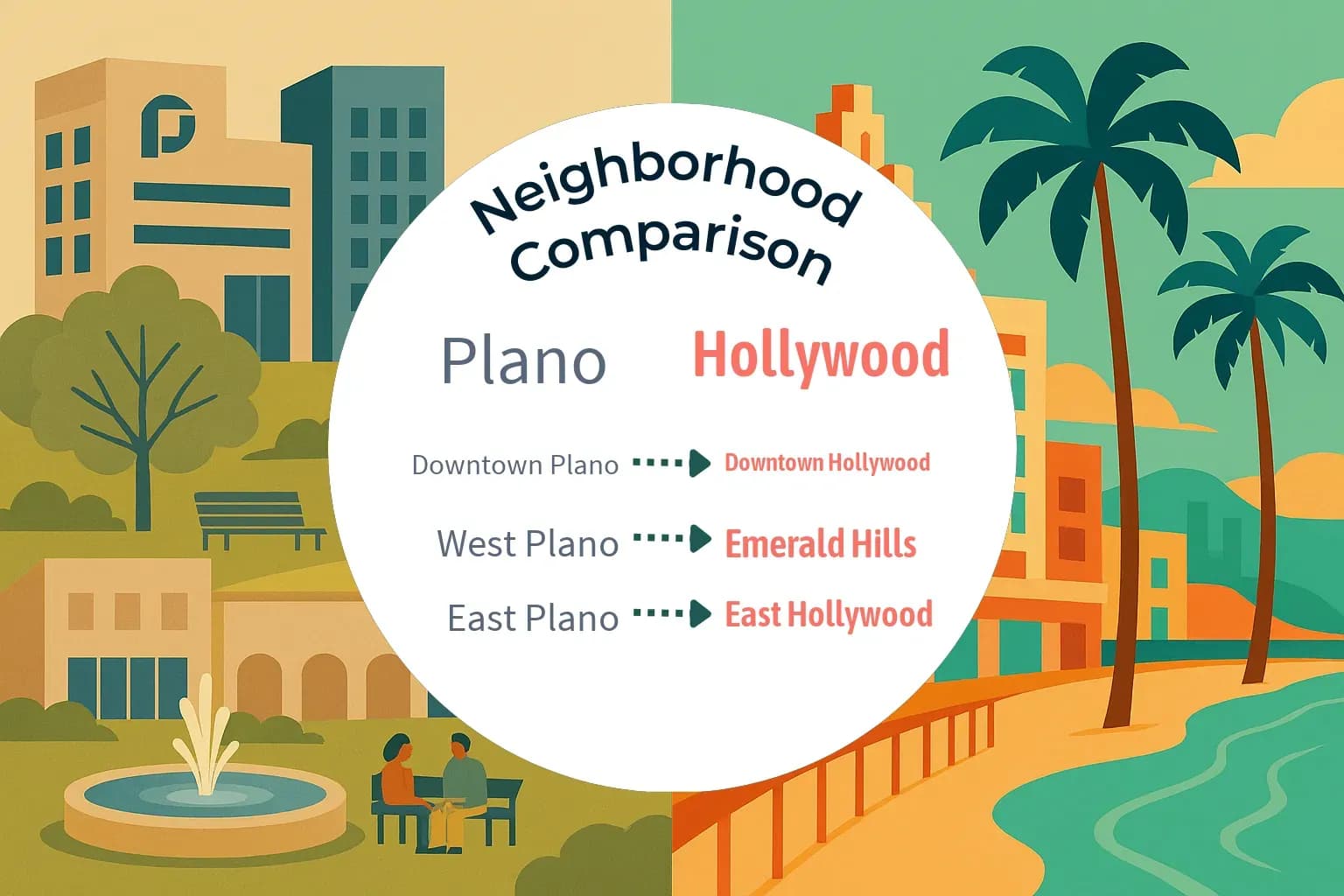 Plano vs Hollywood Neighborhood Comparison
