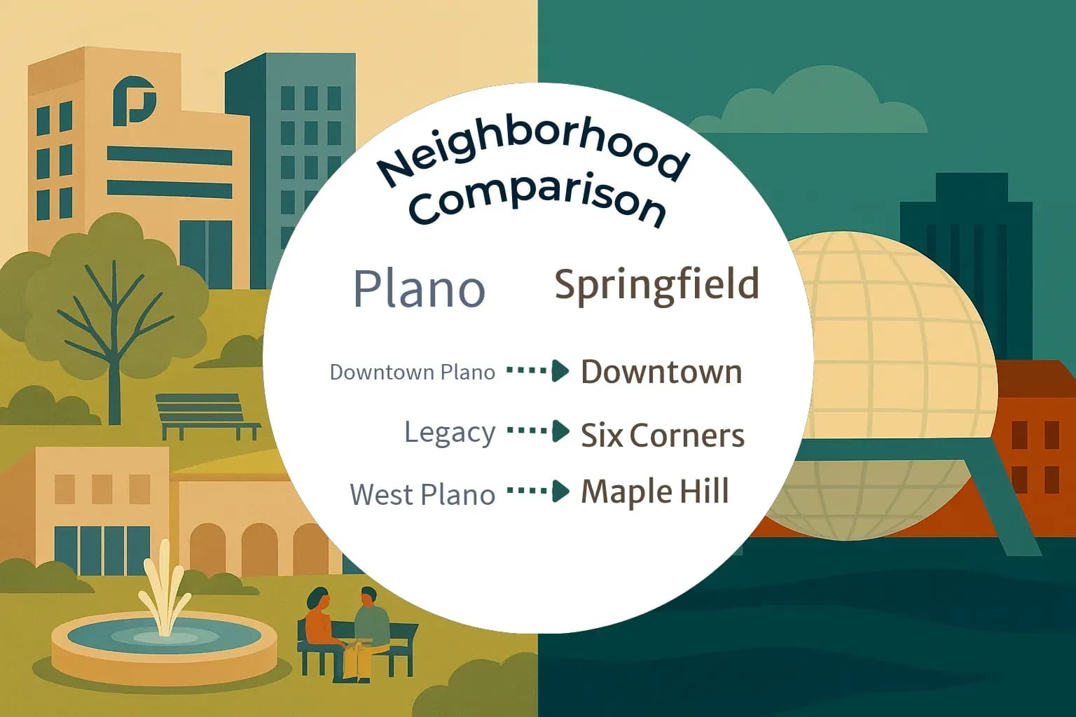 Plano vs Springfield Neighborhood Comparison