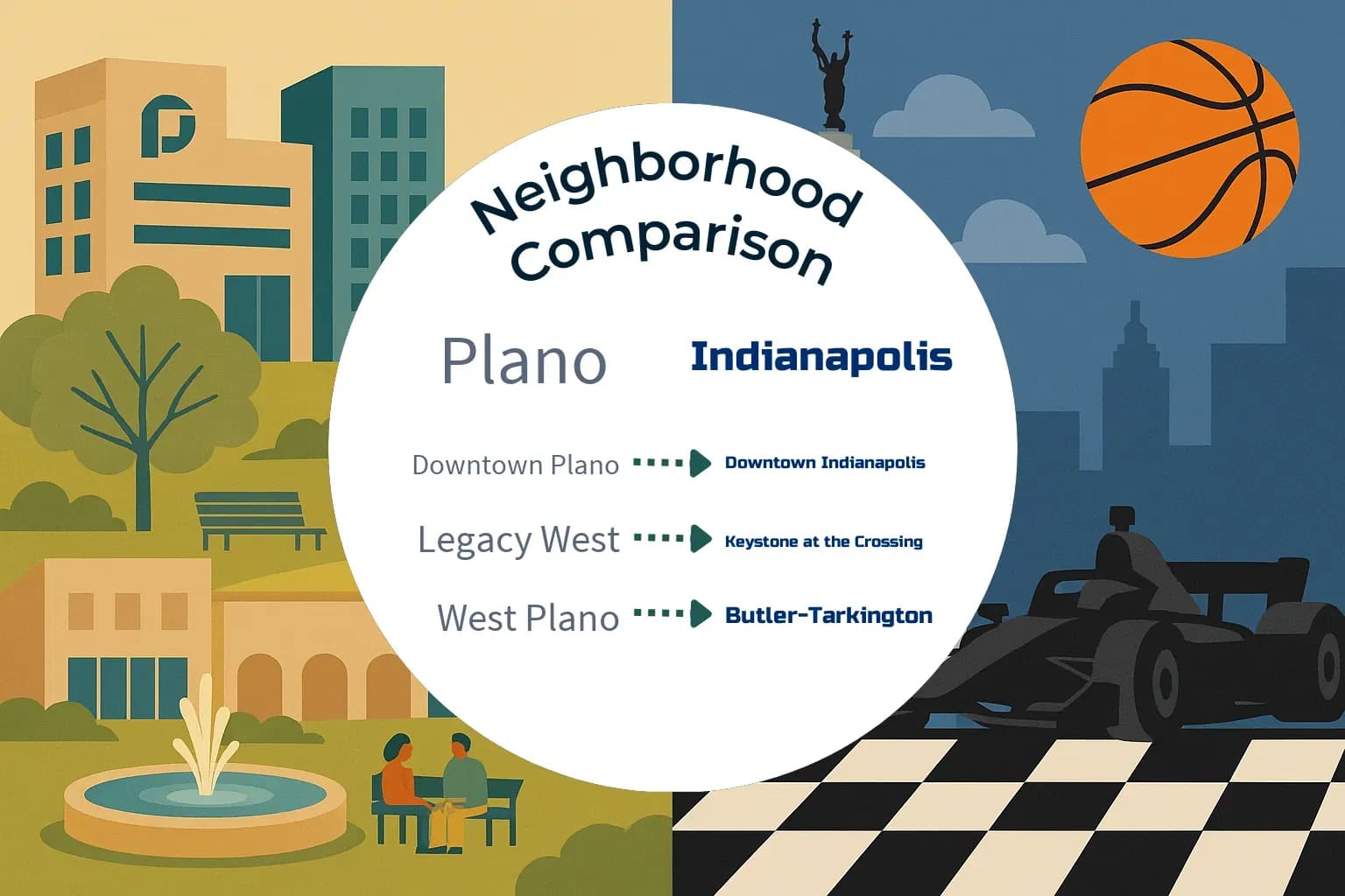 Plano vs Indianapolis Neighborhood Comparison