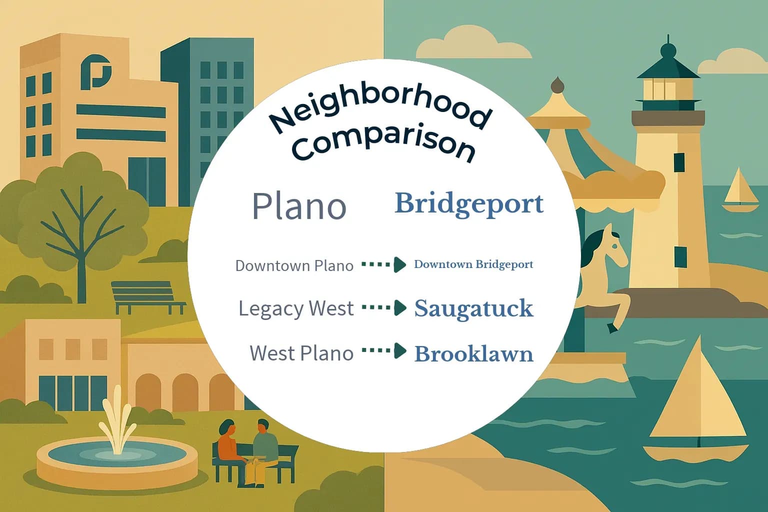 Plano vs Bridgeport Neighborhood Comparison